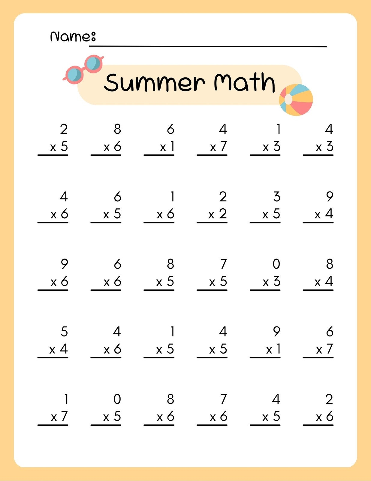 Printable Multiplication Worksheets Grade 3
