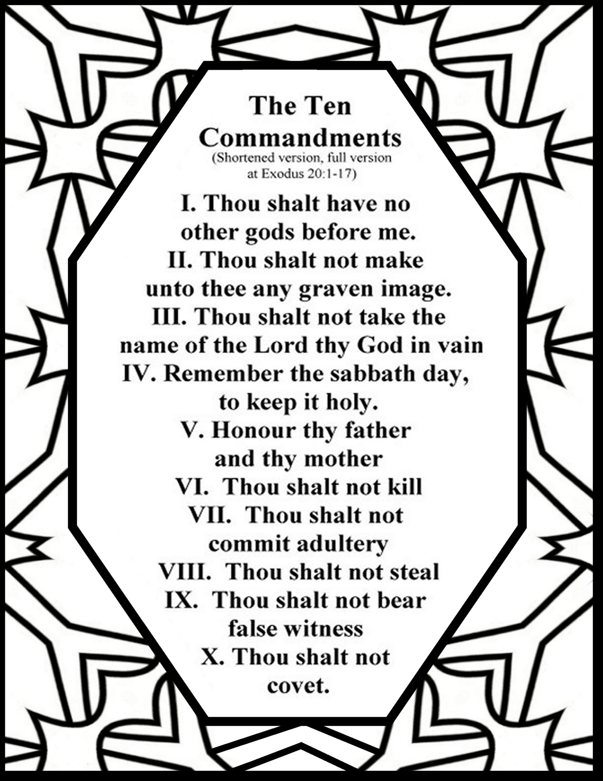 Free Printable Ten Commandments Coloring Pages