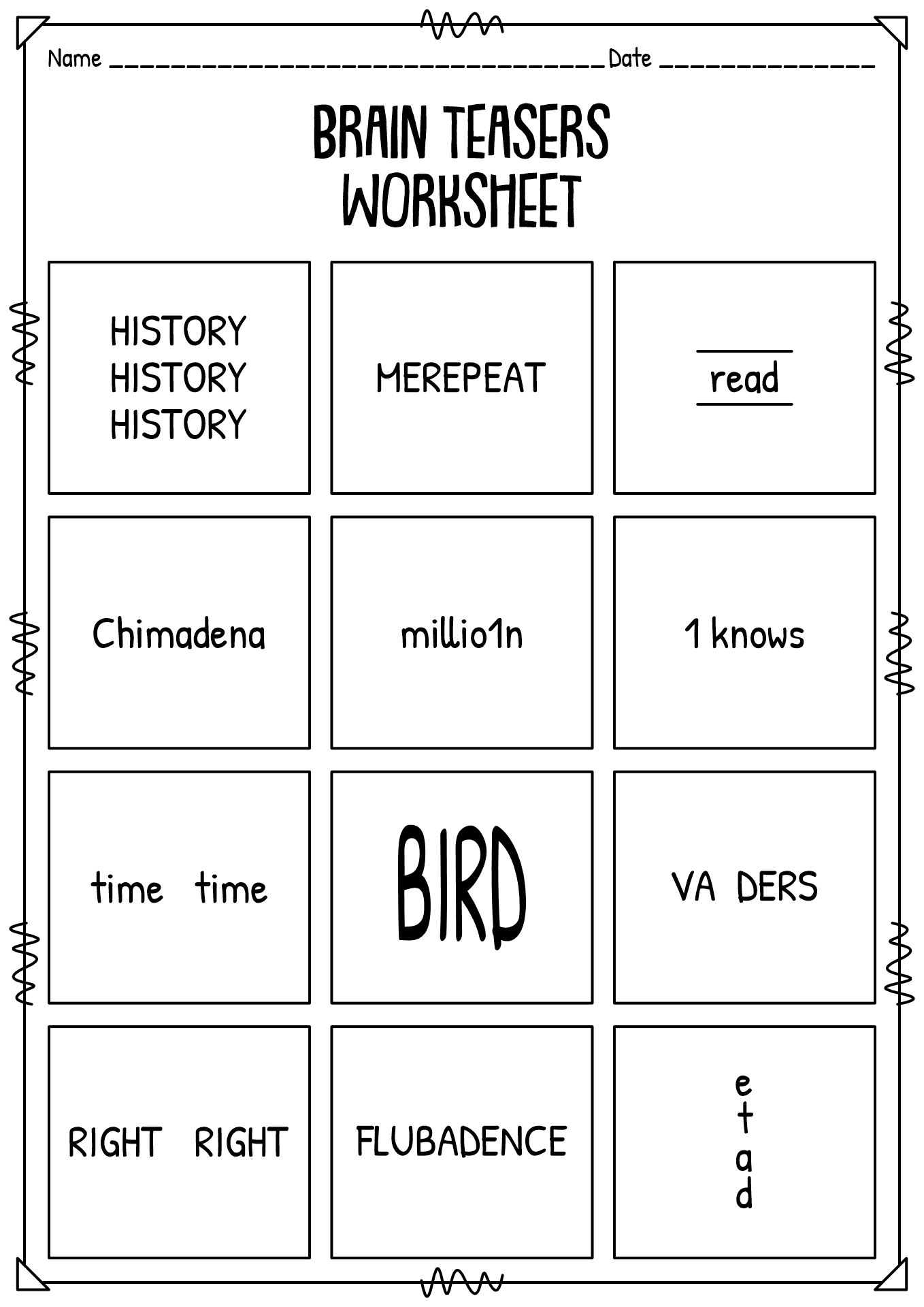 Printable Brain Teasers For Kids