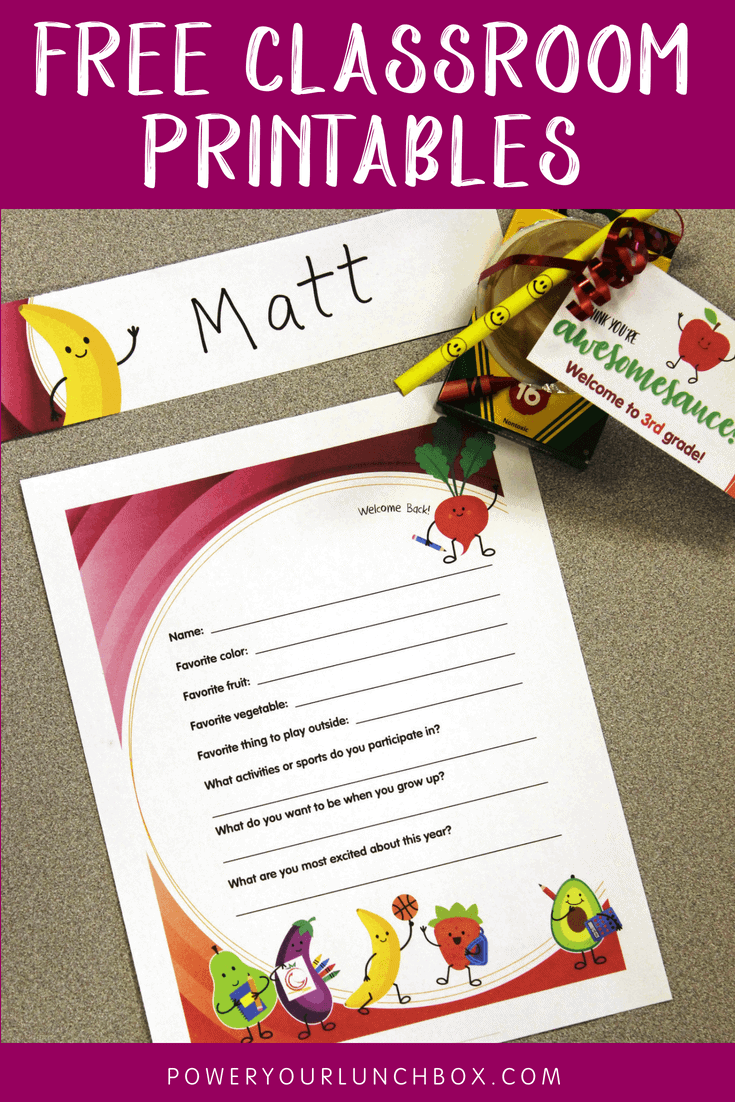Free Classroom Printables Free Teacher Printables Healthy Family Project