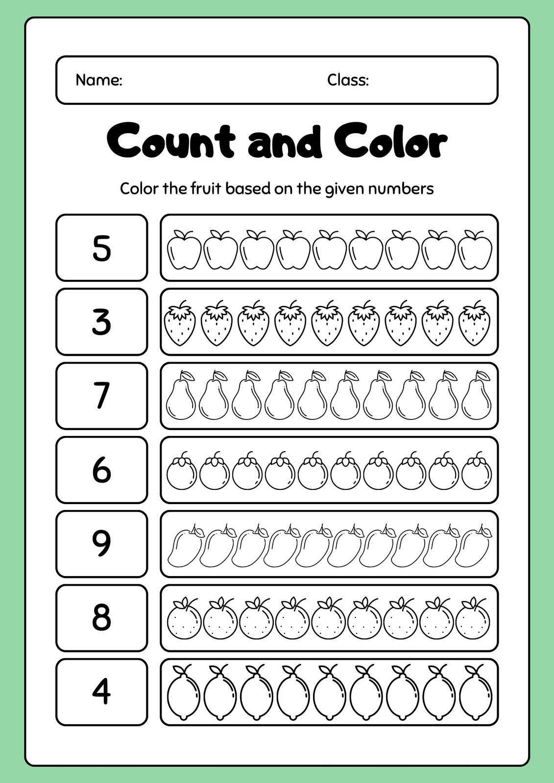 Free Printable Worksheets For Kindergarten