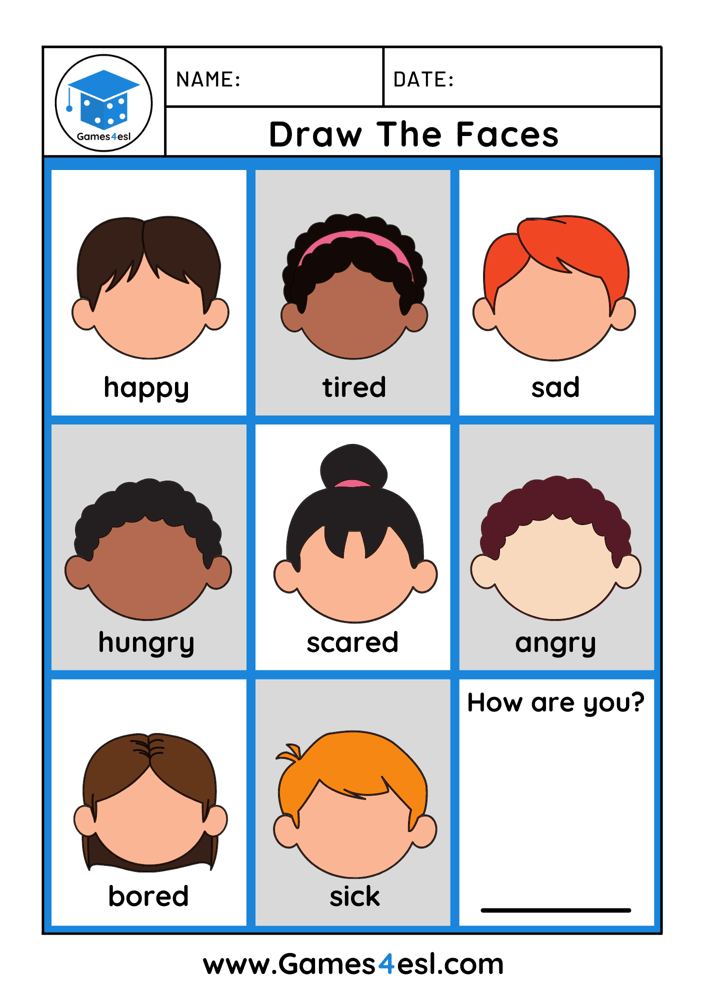 Feelings And Emotions Worksheets Printable
