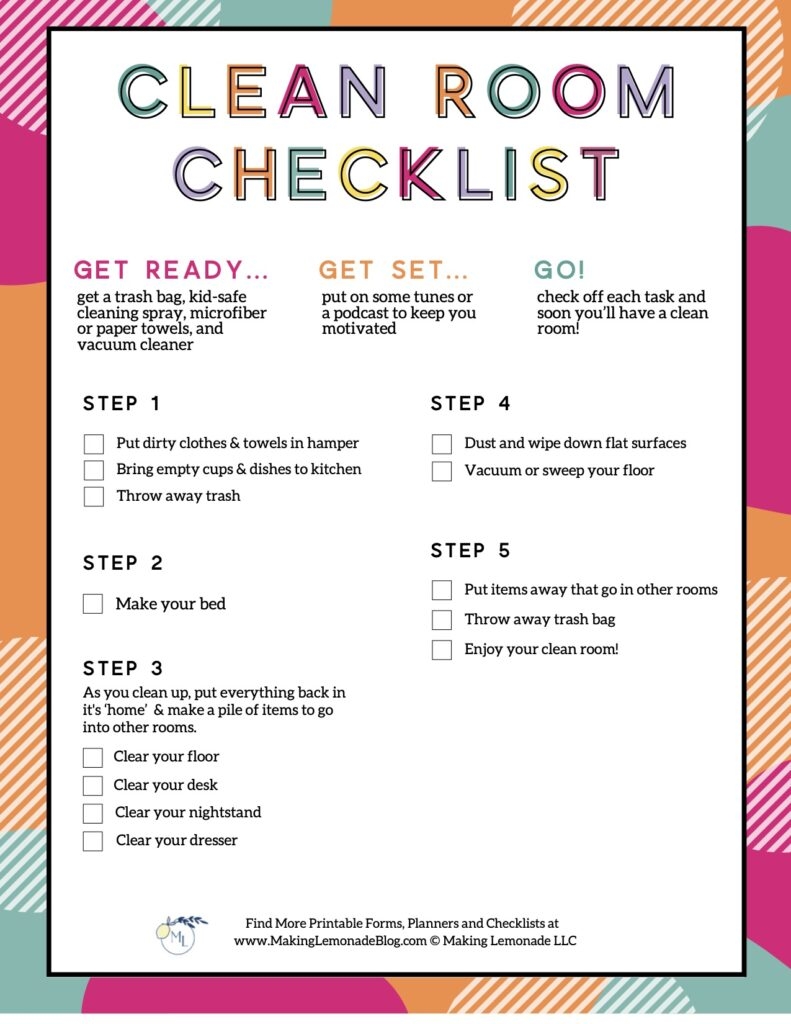 Printable Cleaning Checklist By Room