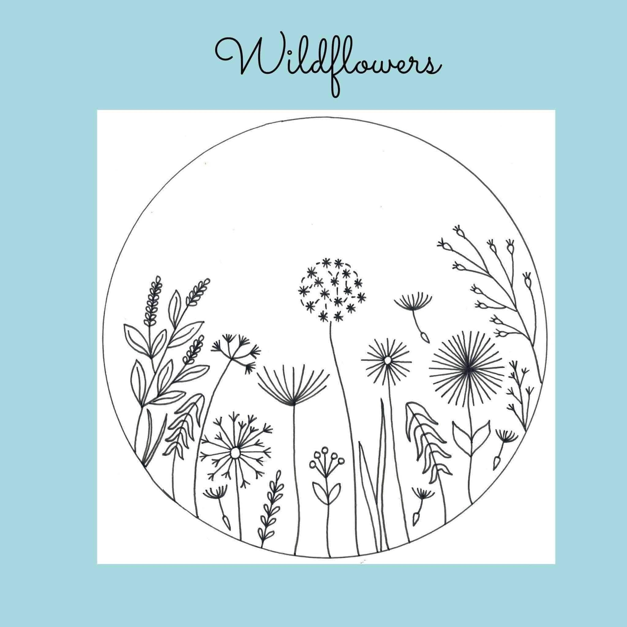 Free Primitive Floral Hand Embroidery Pattern Pintangle Worksheets Library