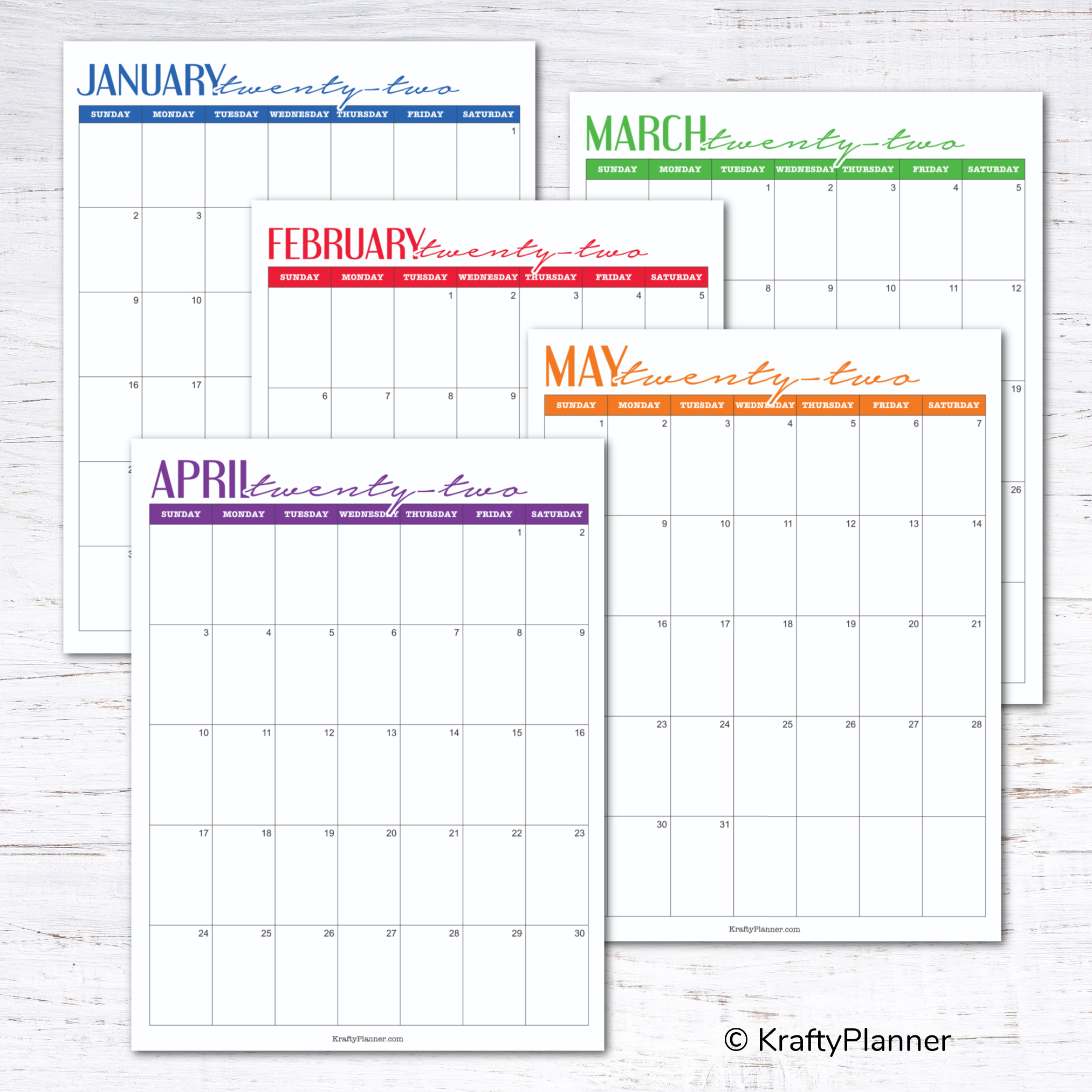 Free Printable A5 Planner Calendar
