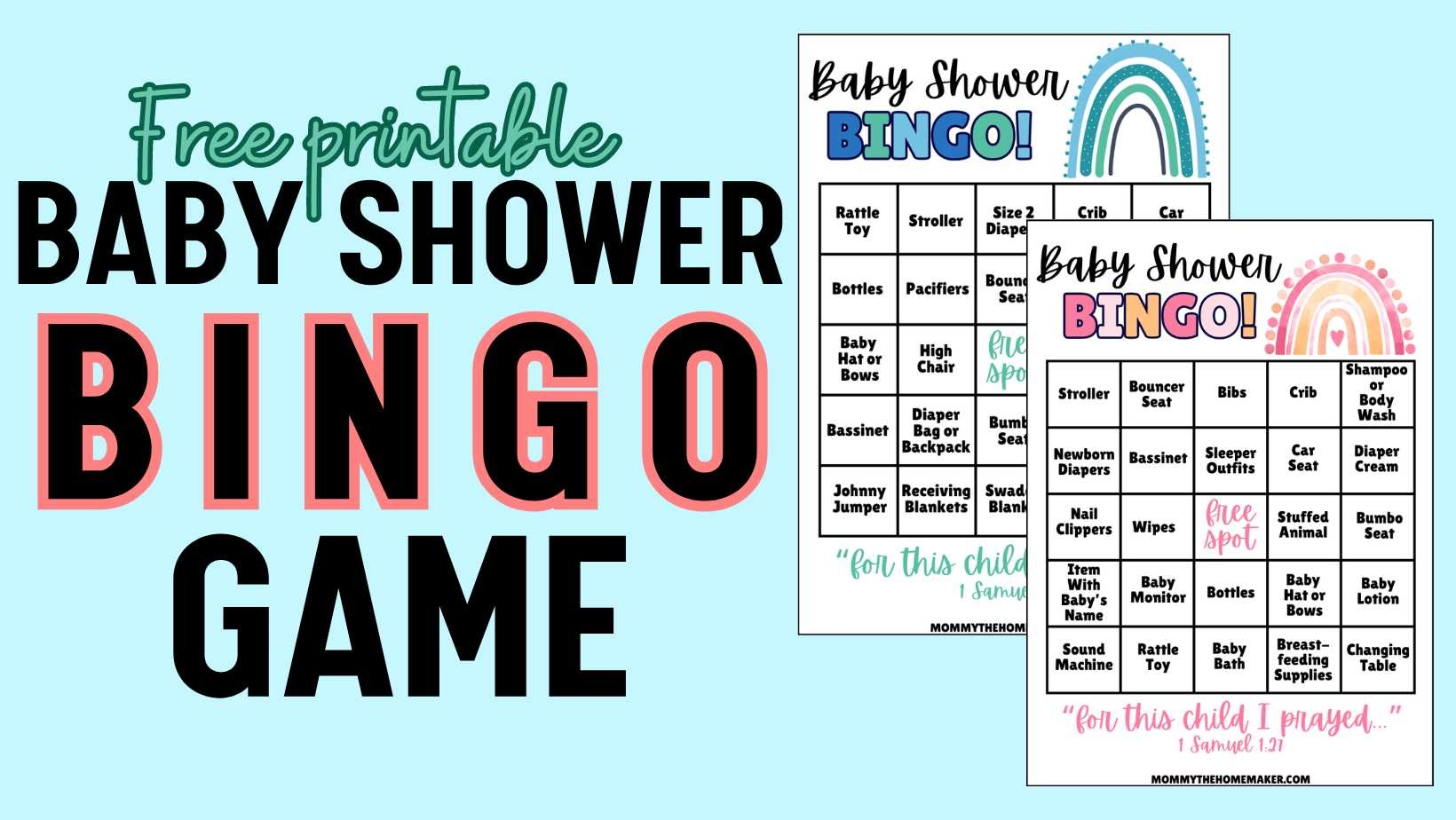 Free Printable Baby Shower Bingo Cards