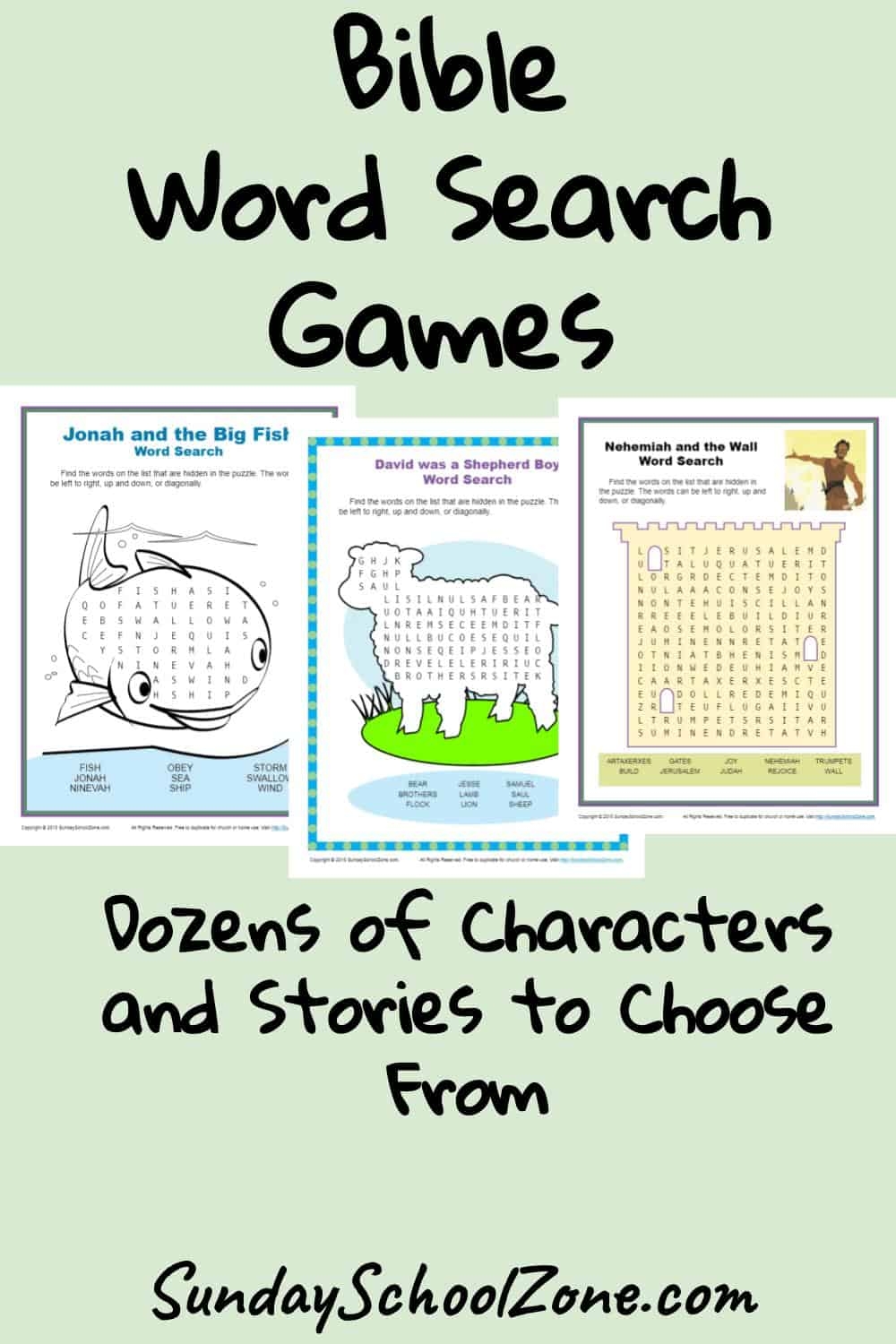 Printable Children'S Bible Word Search Puzzles