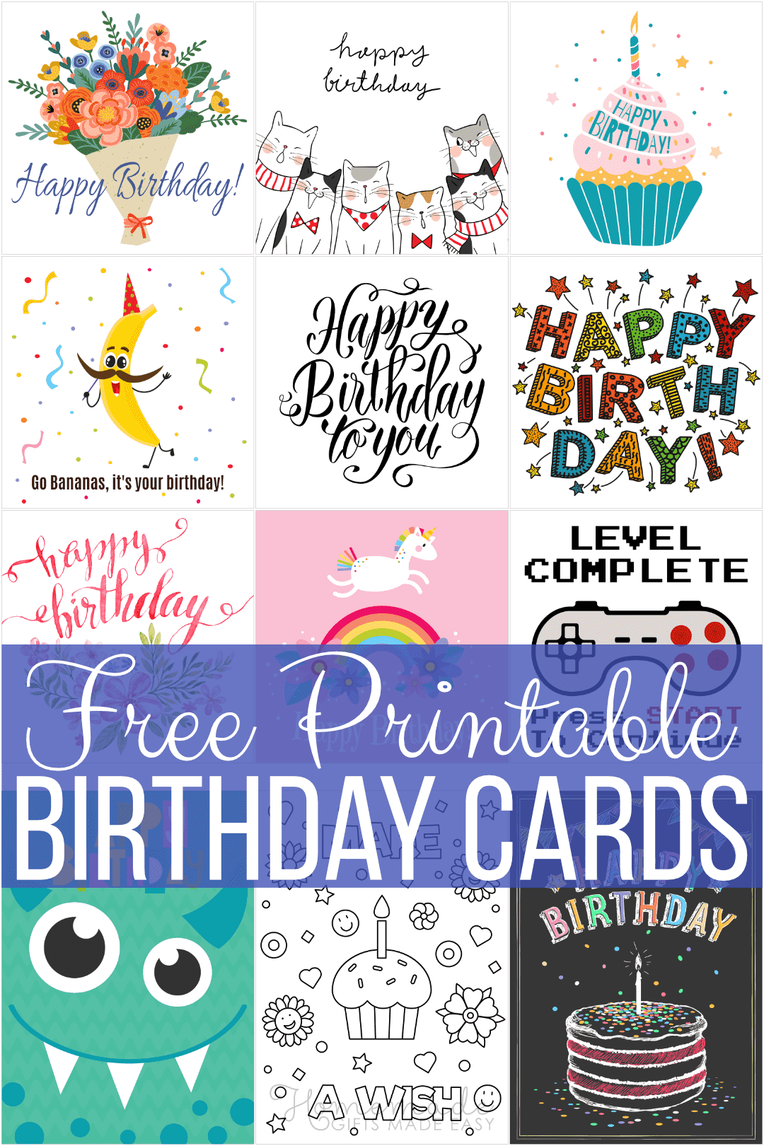 Foldable Happy Birthday Card Printable
