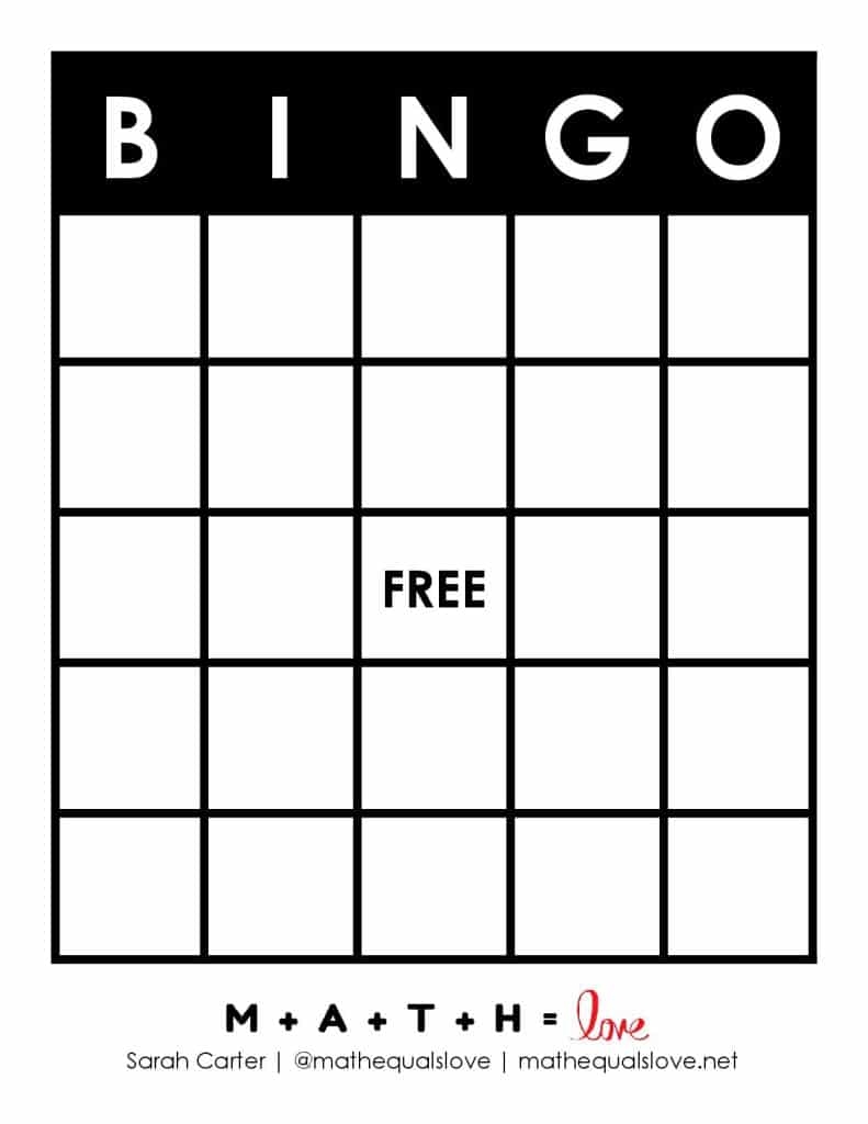 Free Printable Blank Bingo Cards