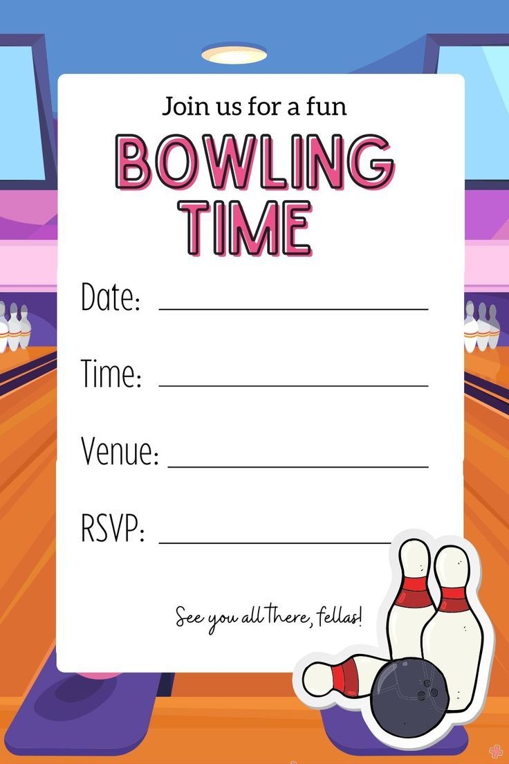 Free Printable Blank Bowling Invitation Template PDF