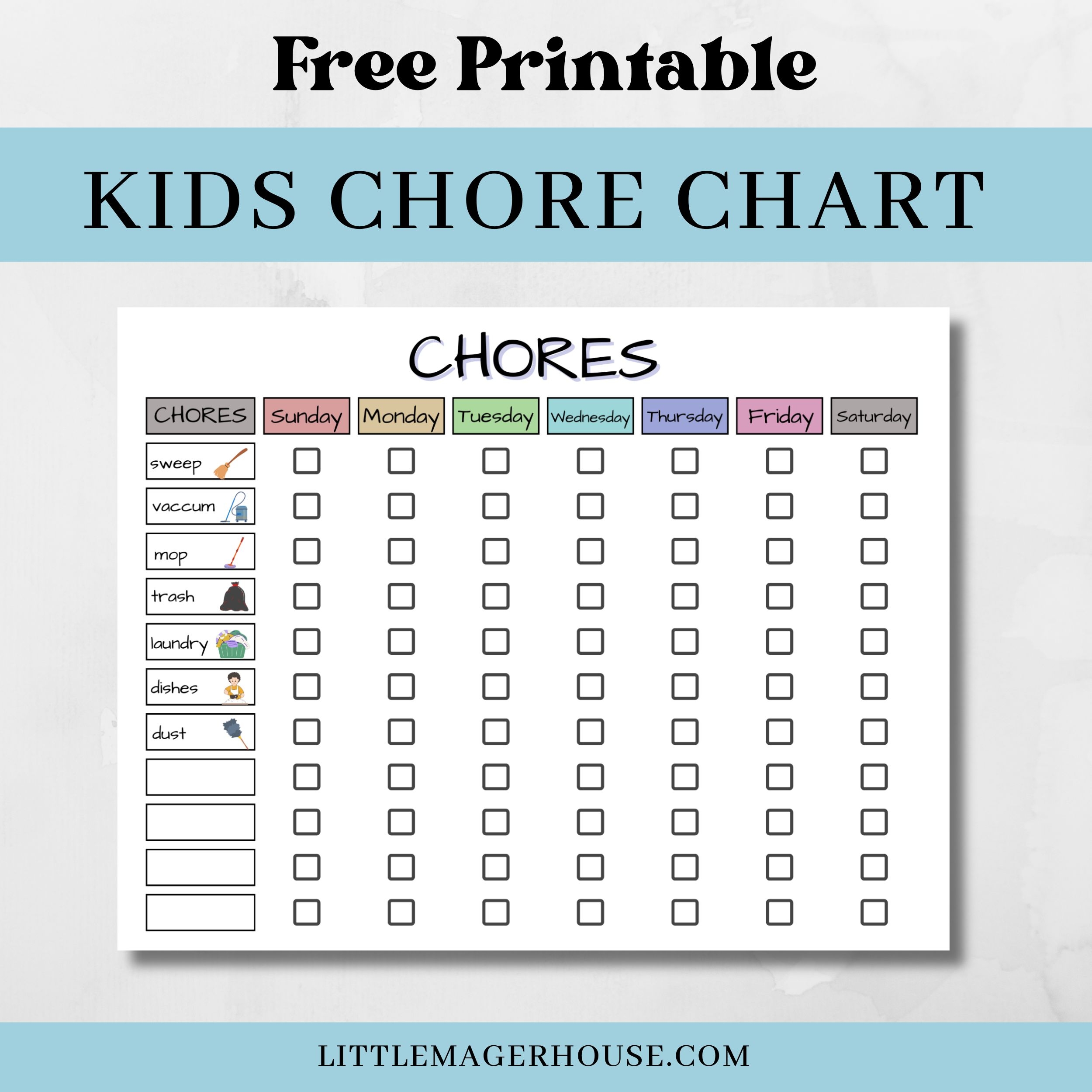 Free Printable Chore Charts For Toddlers