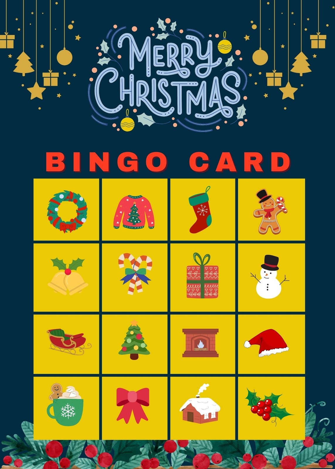 Free Printable Christmas Bingo Cards For 20