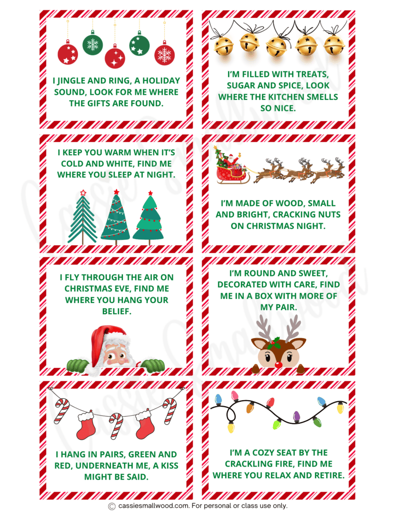 Free Printable Christmas Scavenger Hunt Clues