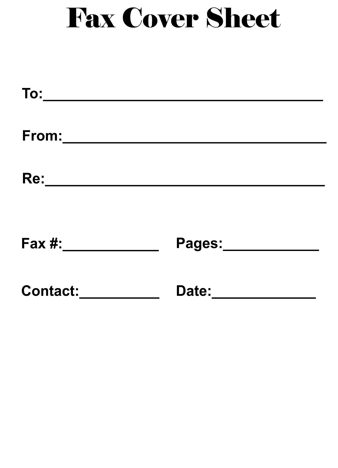 Printable Pdf Printable Fax Cover Sheet