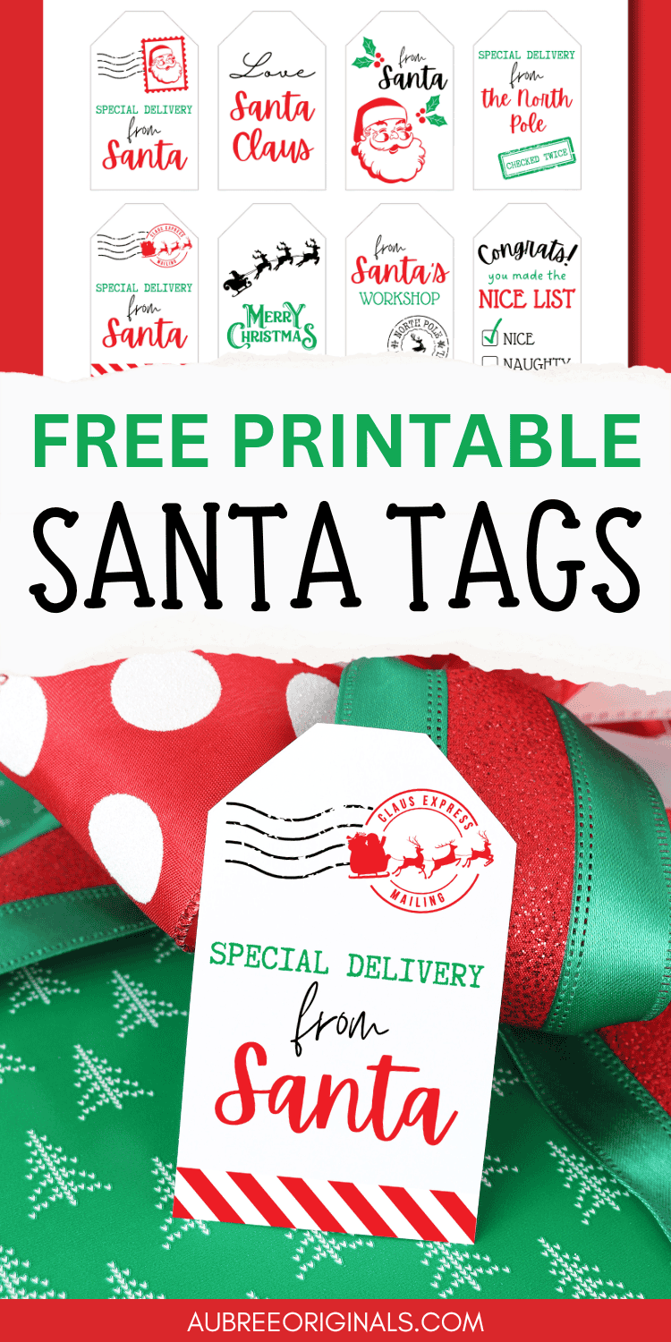 Free Printable From Santa Gift Tags For Christmas Aubree Originals