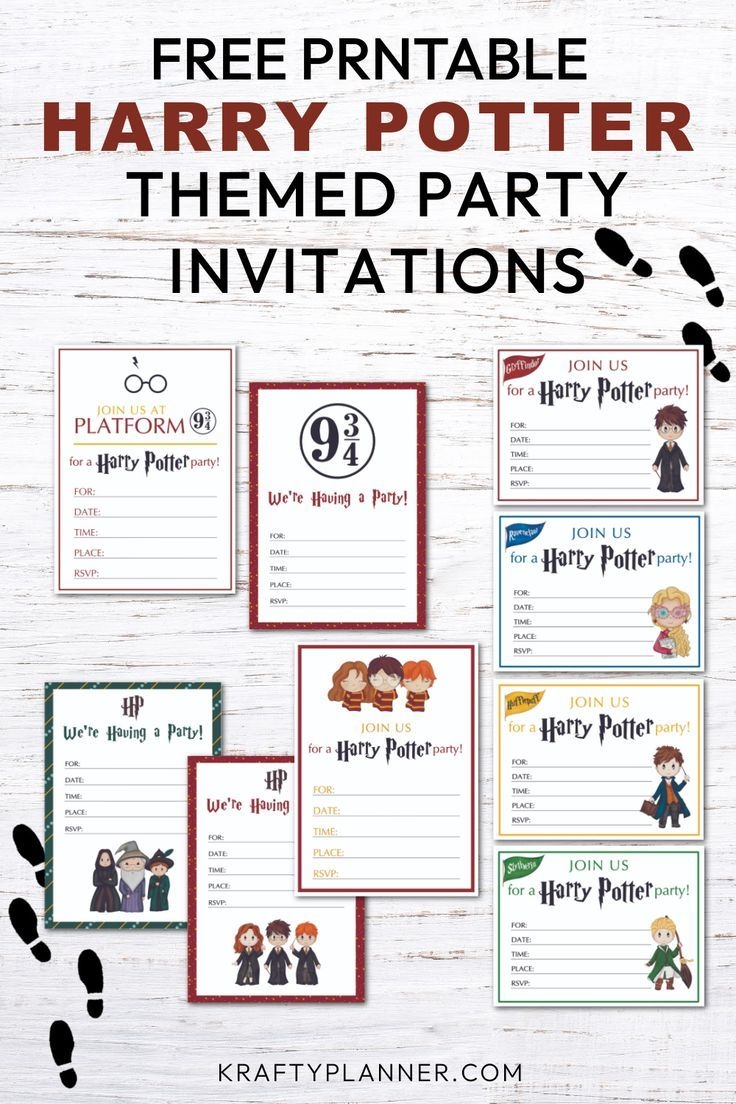Free Printable Harry Potter Themed Party Invitations