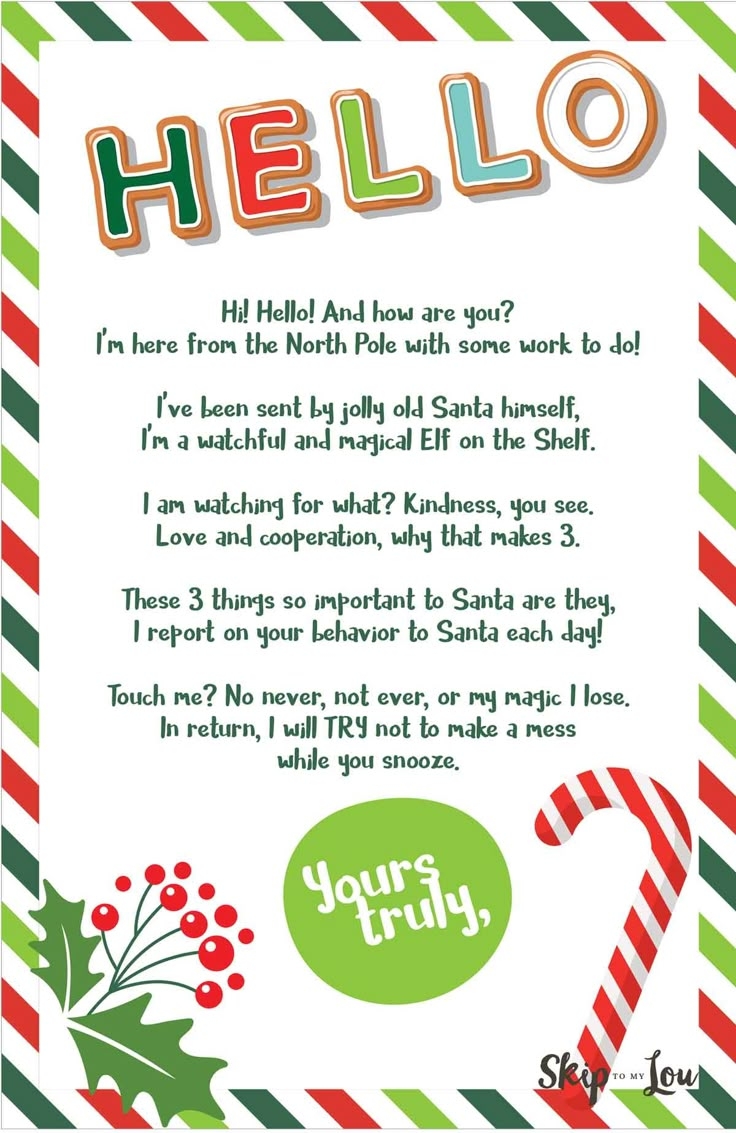 Letters From Elf On The Shelf Printable