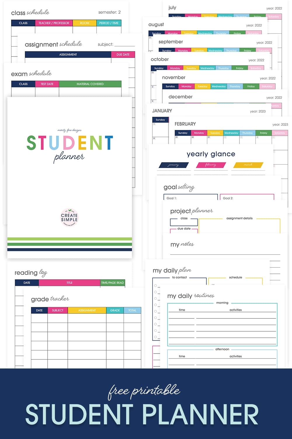 Printable Planner Pages For Students