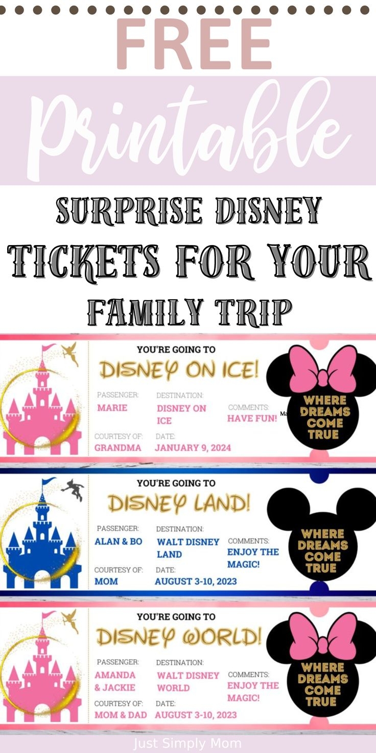 Free Printable Disney World Ticket Templates