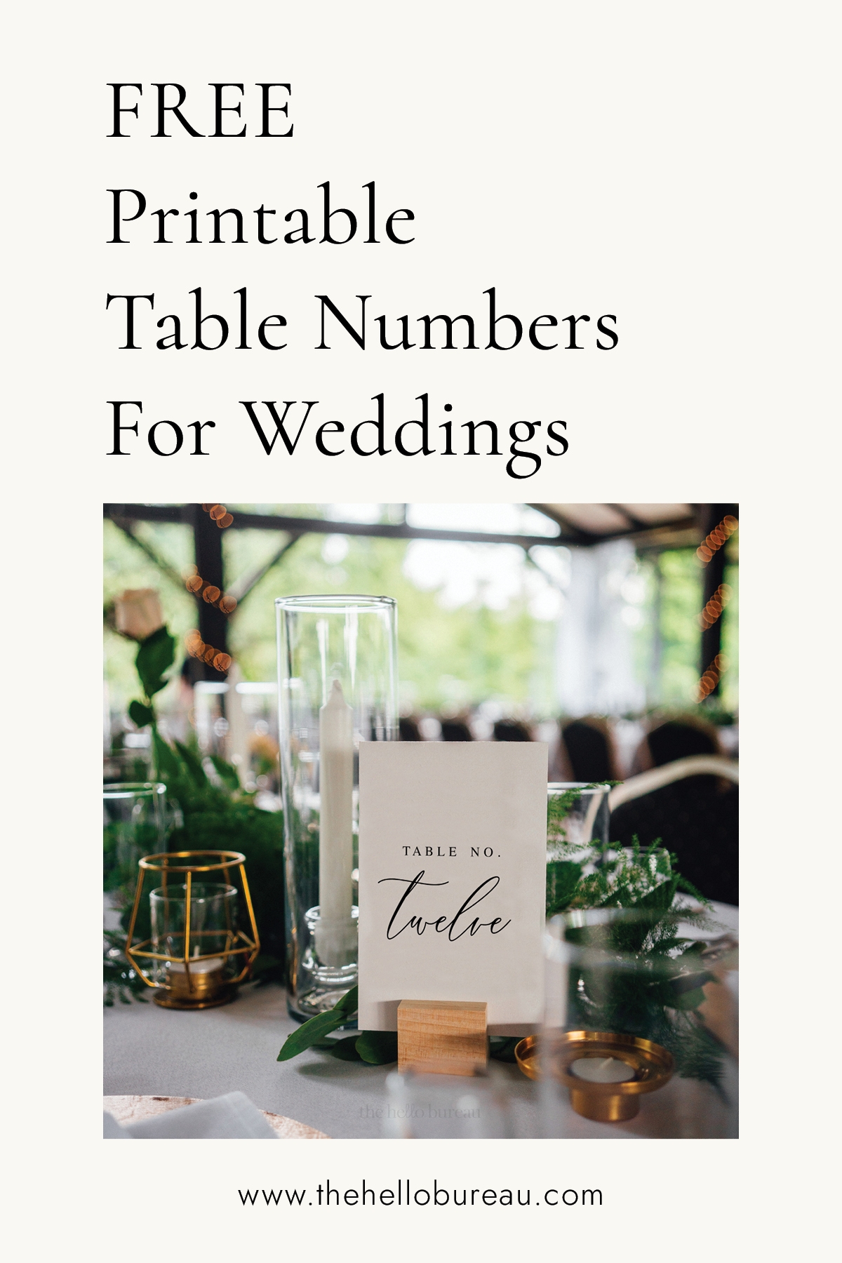 Free Printable Table Numbers 1-20