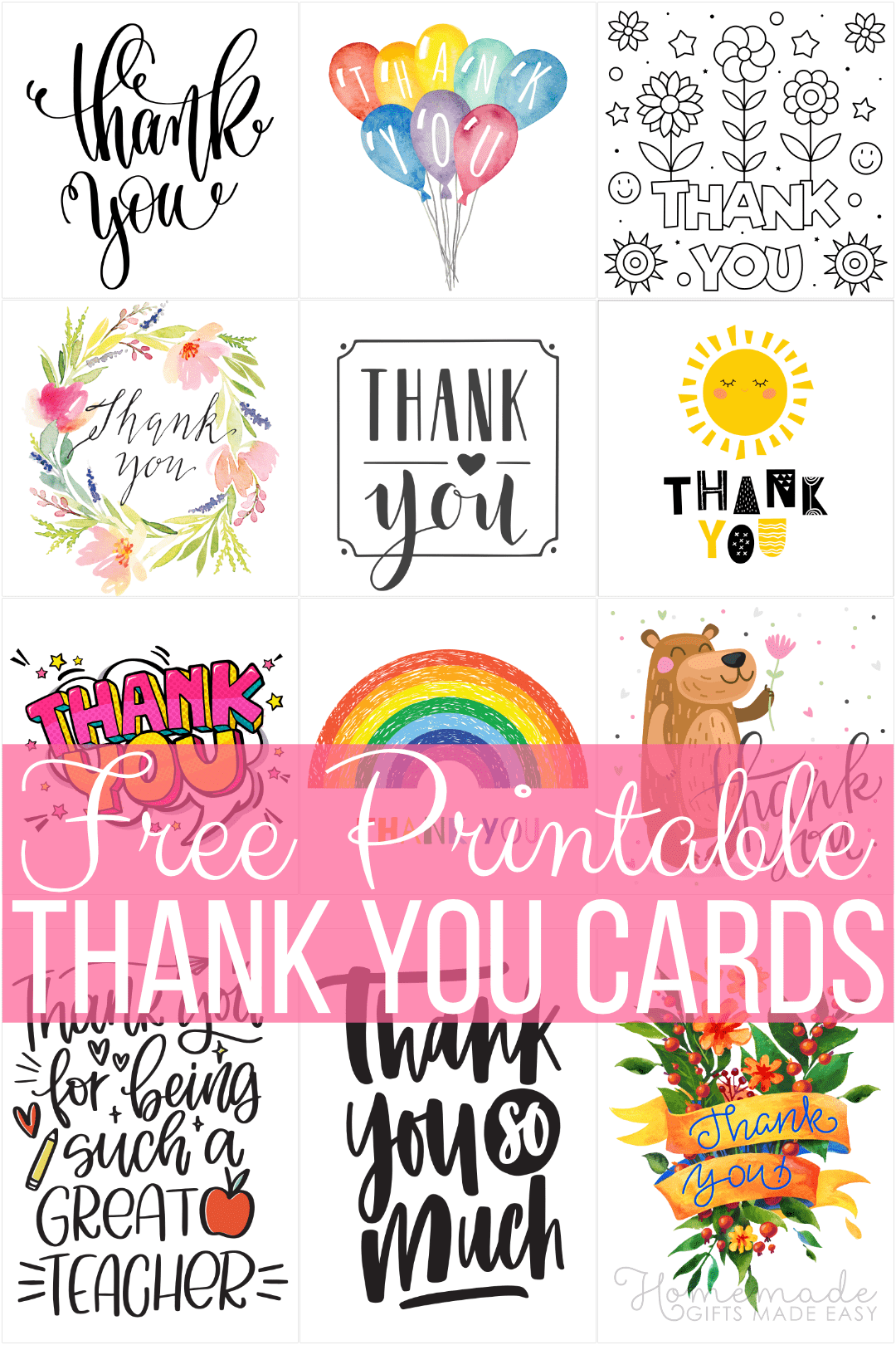 Printable Thank You Cards For Kids