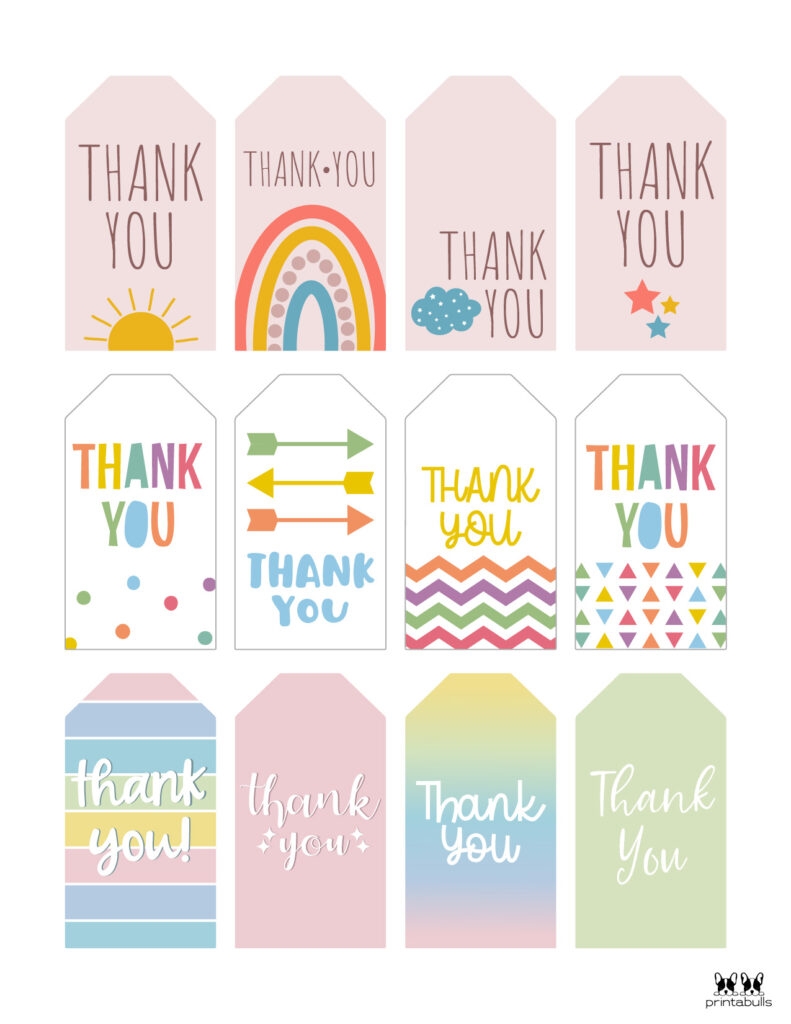 Free Printable Thank You Tags Template