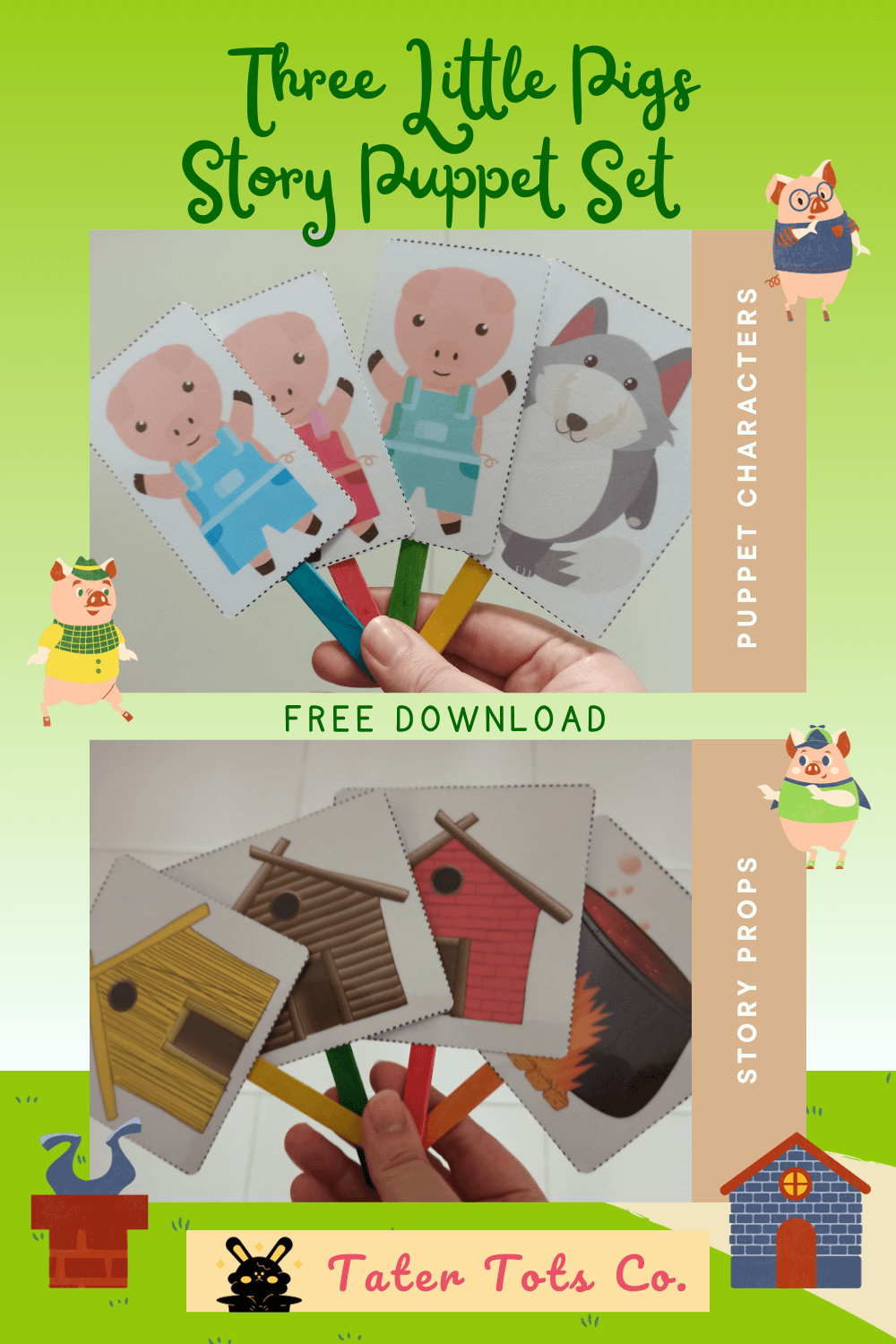 Three Little Pigs Printable Puppets
