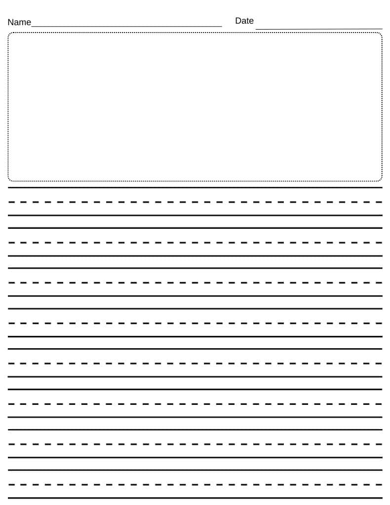 Free Printable Lined Paper With Picture Box
