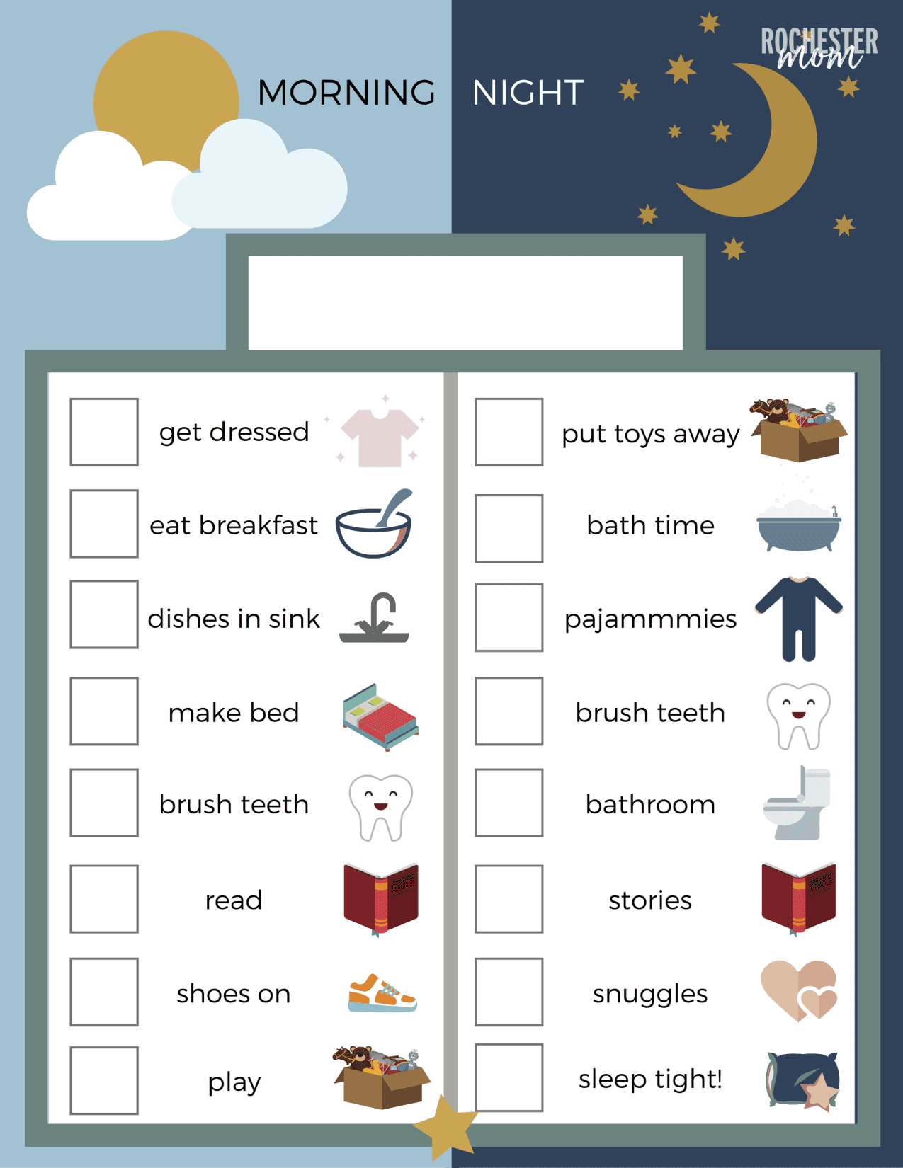 Printable Morninh Routine Chart For Kids