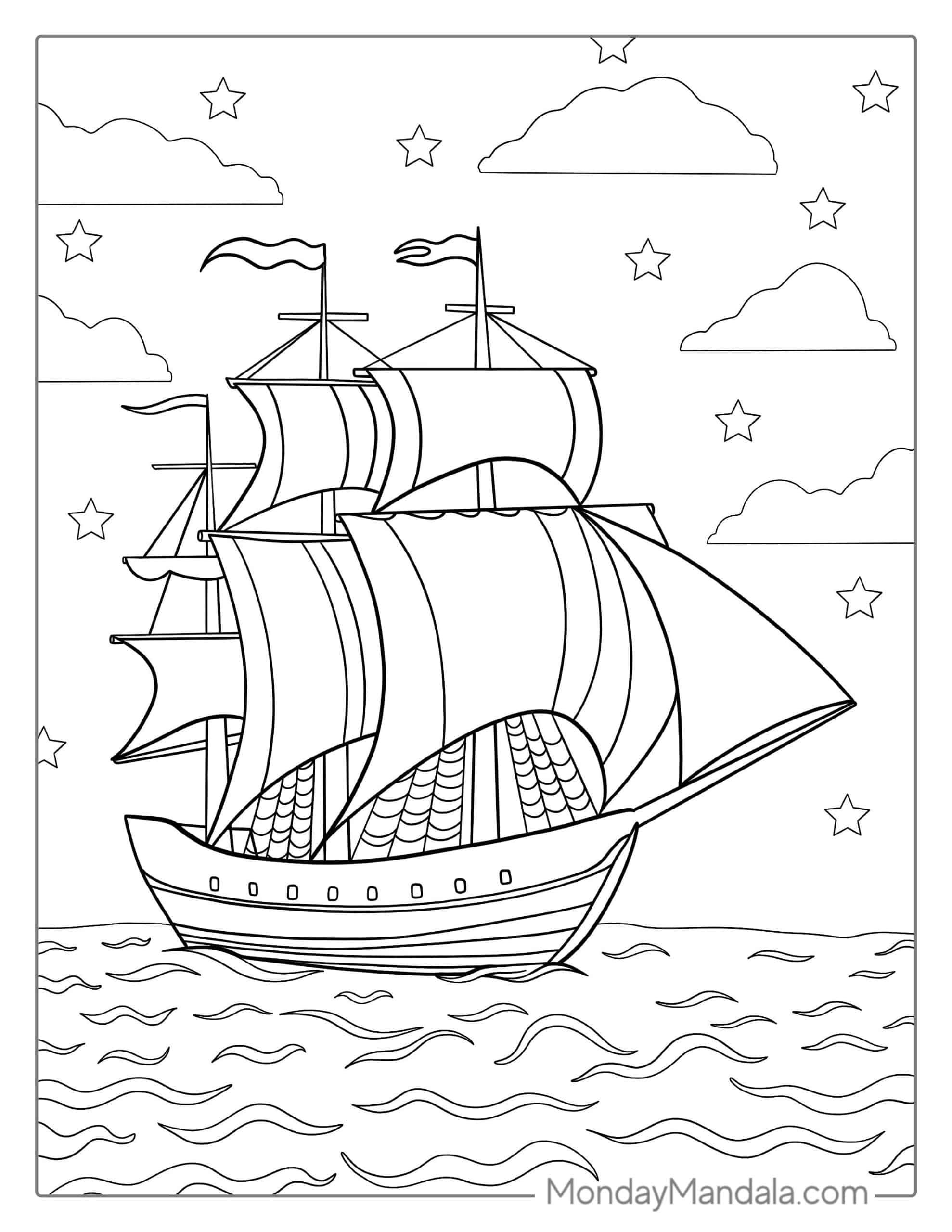Free Printable Boat Coloring Pages