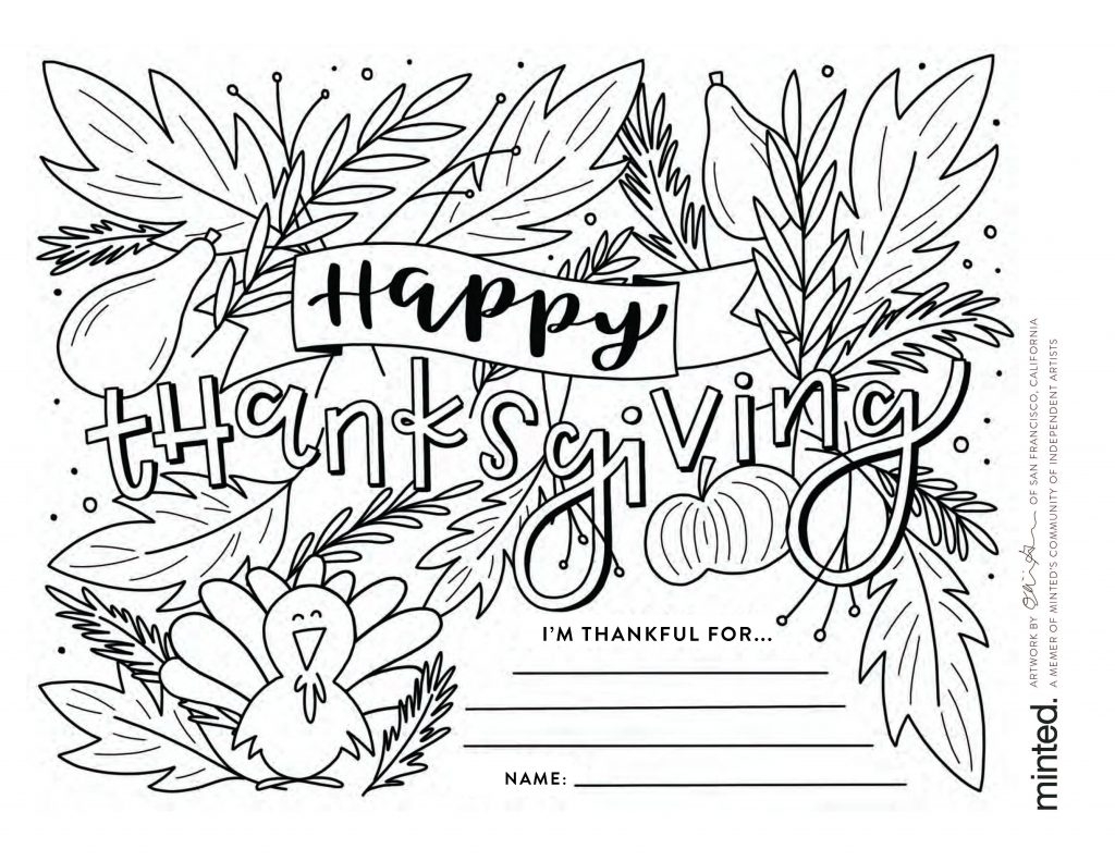 Free Thanksgiving Printable Coloring Pages
