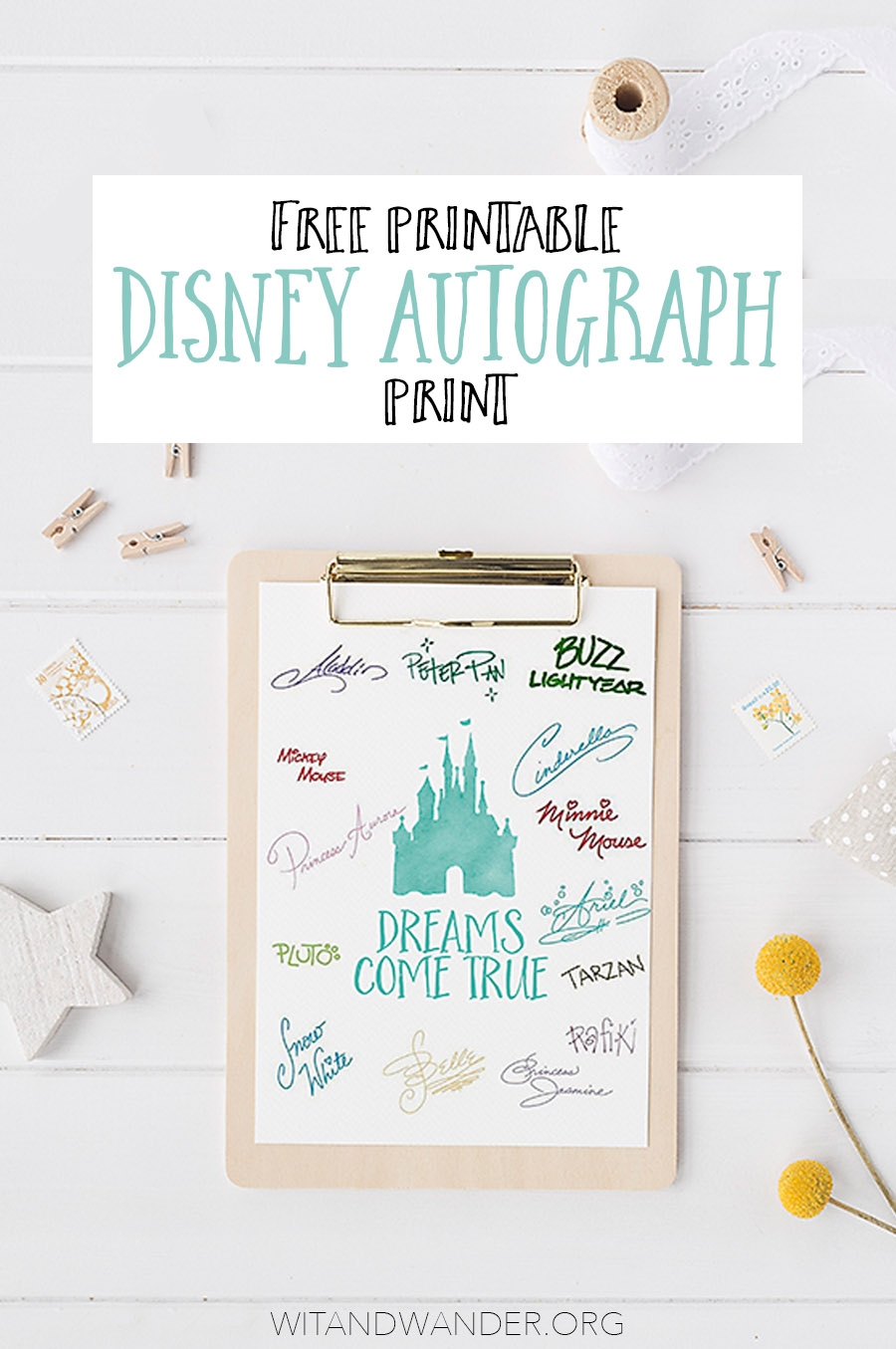 Free Printable Disney Autograph Pages