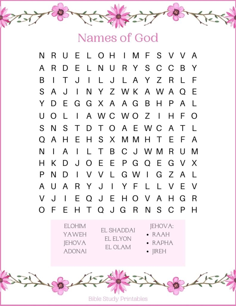 Free Bible Word Search Printable