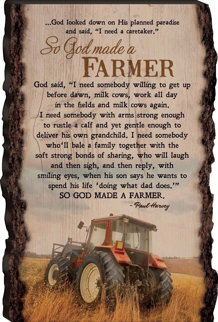 So God Made A Farmer Printable Poem