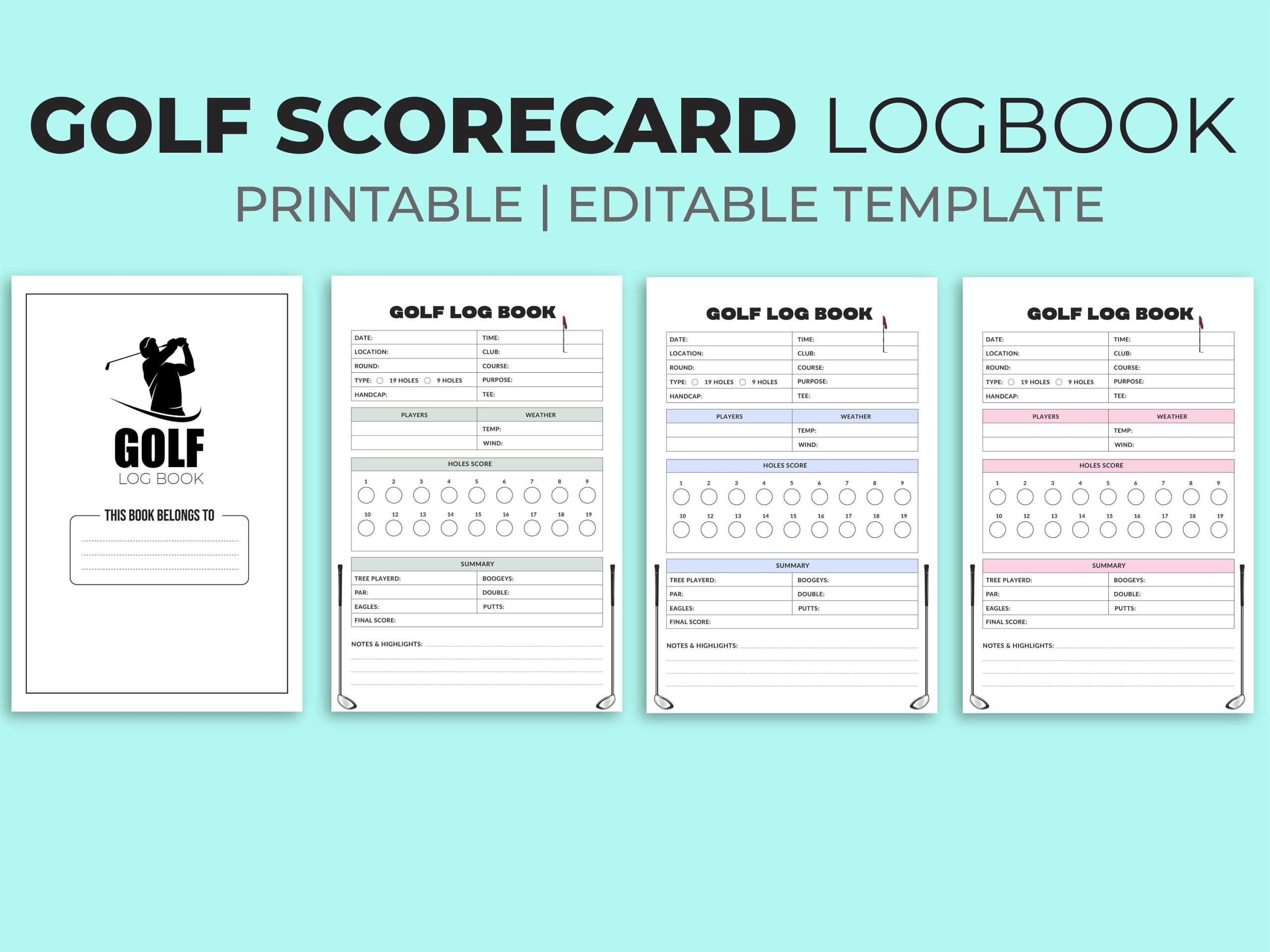 Printable Golf Yardage Book Template