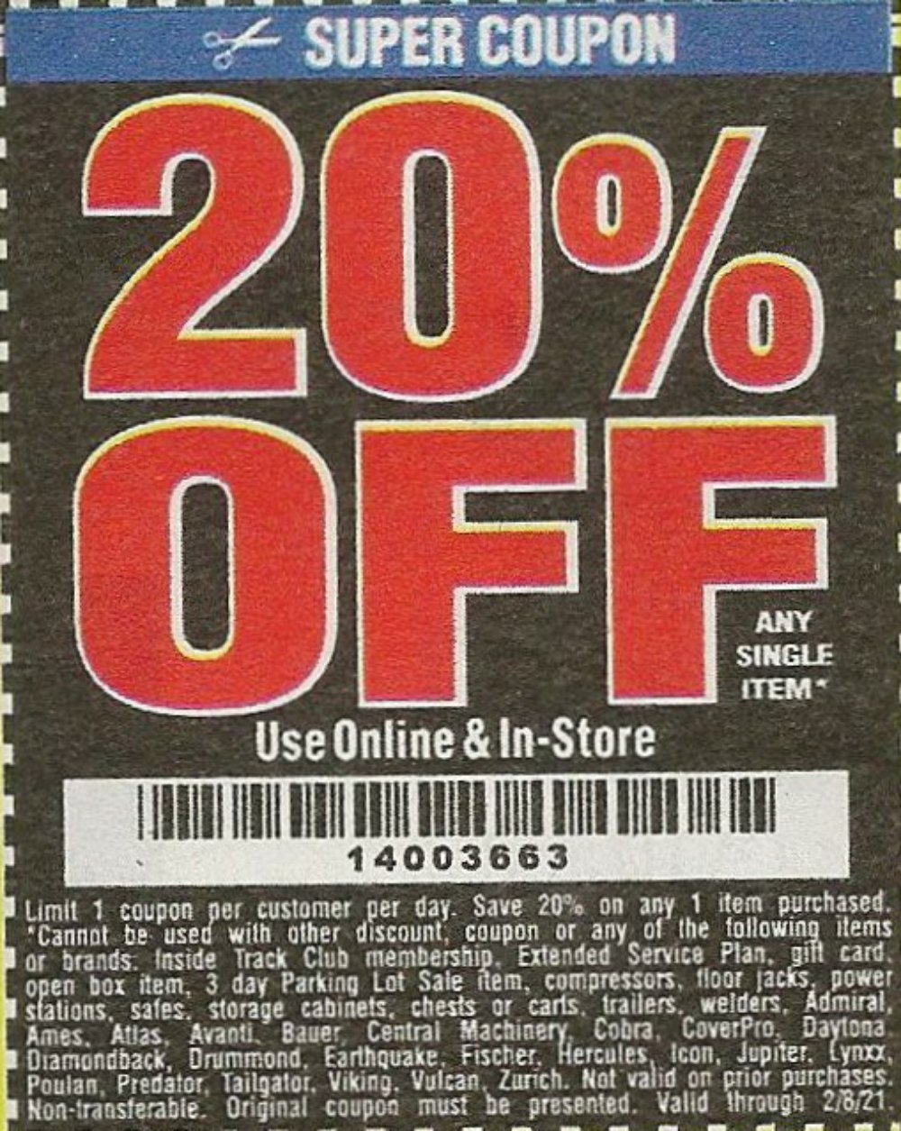 Harbor Freight 20 Off Printable Coupon