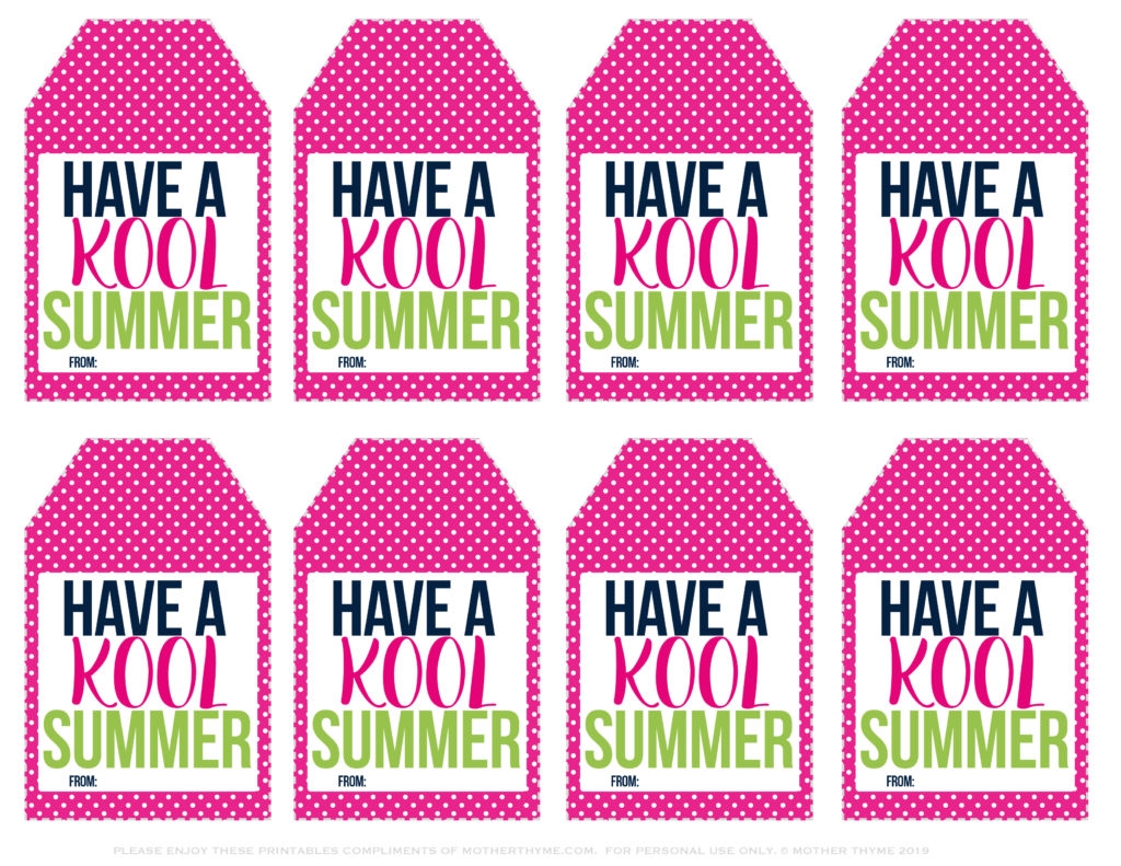 Have A Kool Summer Free Printable Tags Mother Thyme