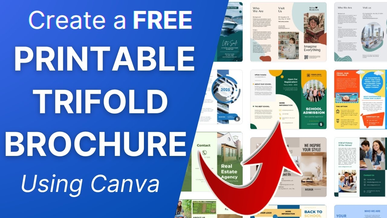 How To Create A FREE Printable TRIFOLD BROCHURE In Canva 2000 Templates YouTube