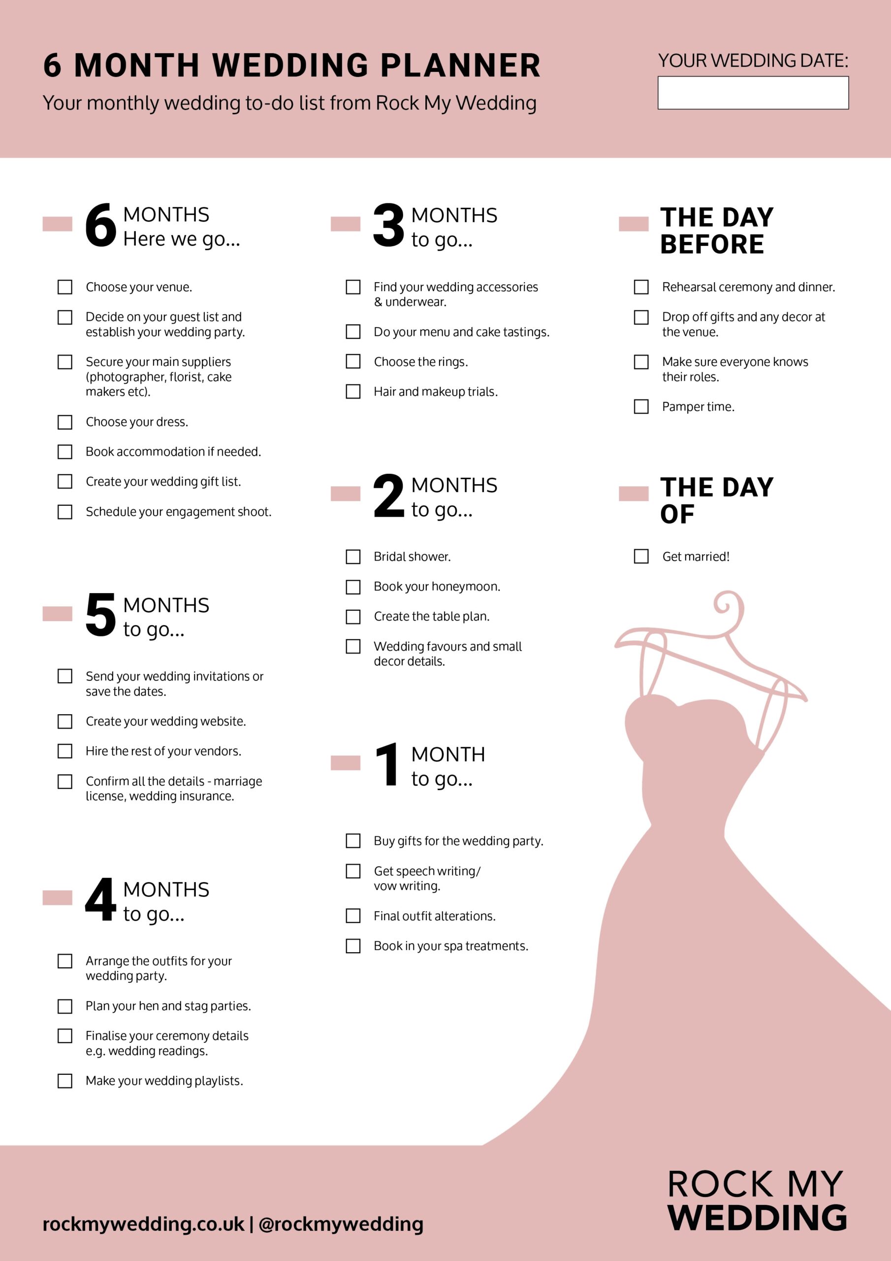 How To Plan Your Wedding In 6 Months With The Ultimate Wedding Worksheets Library
