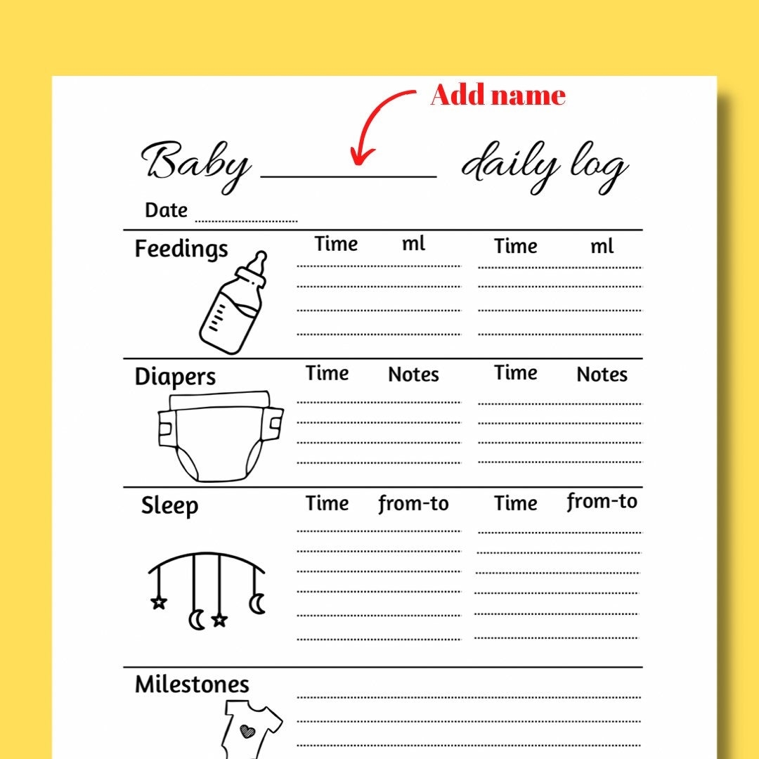 Infant Daily Report Template Printable