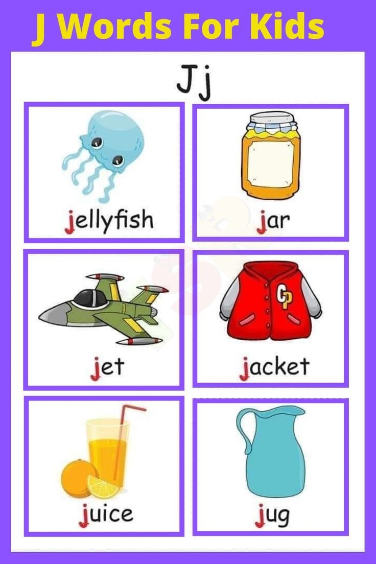 Preschool Vocabulary Words With Pictures Letter J Printable