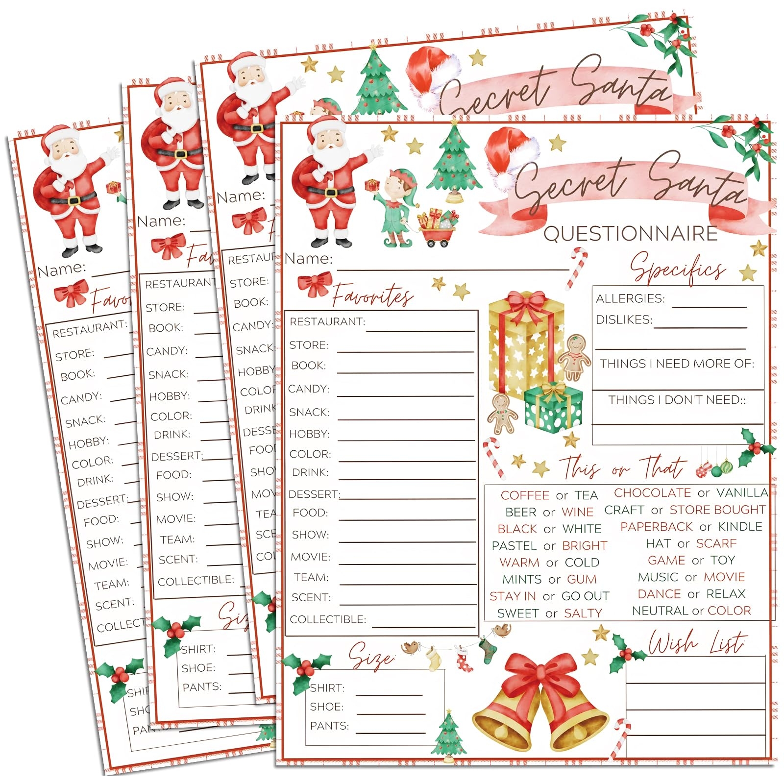 Secret Santa Gift List Printable