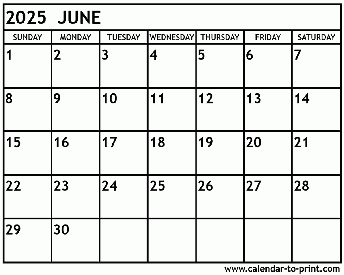 Calendar June Printables