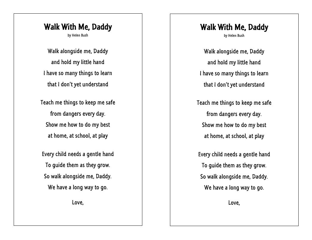 Walk Alongside Me Daddy Printable