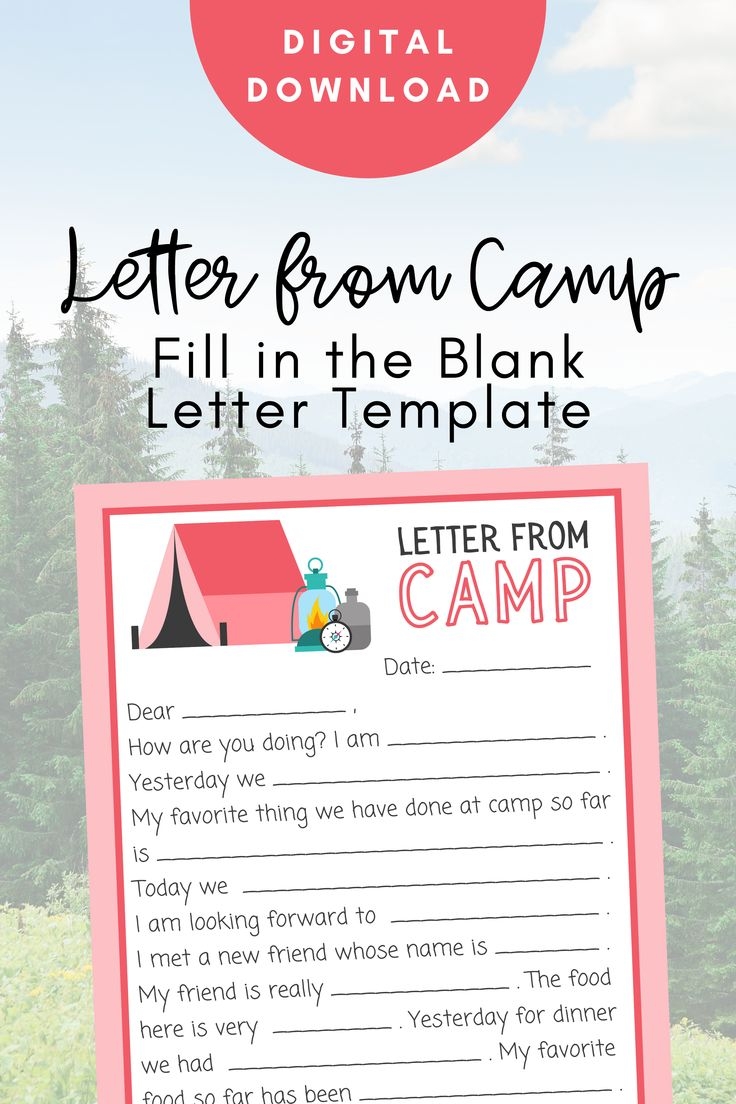 Printable Fill In The Blank Camp Letters