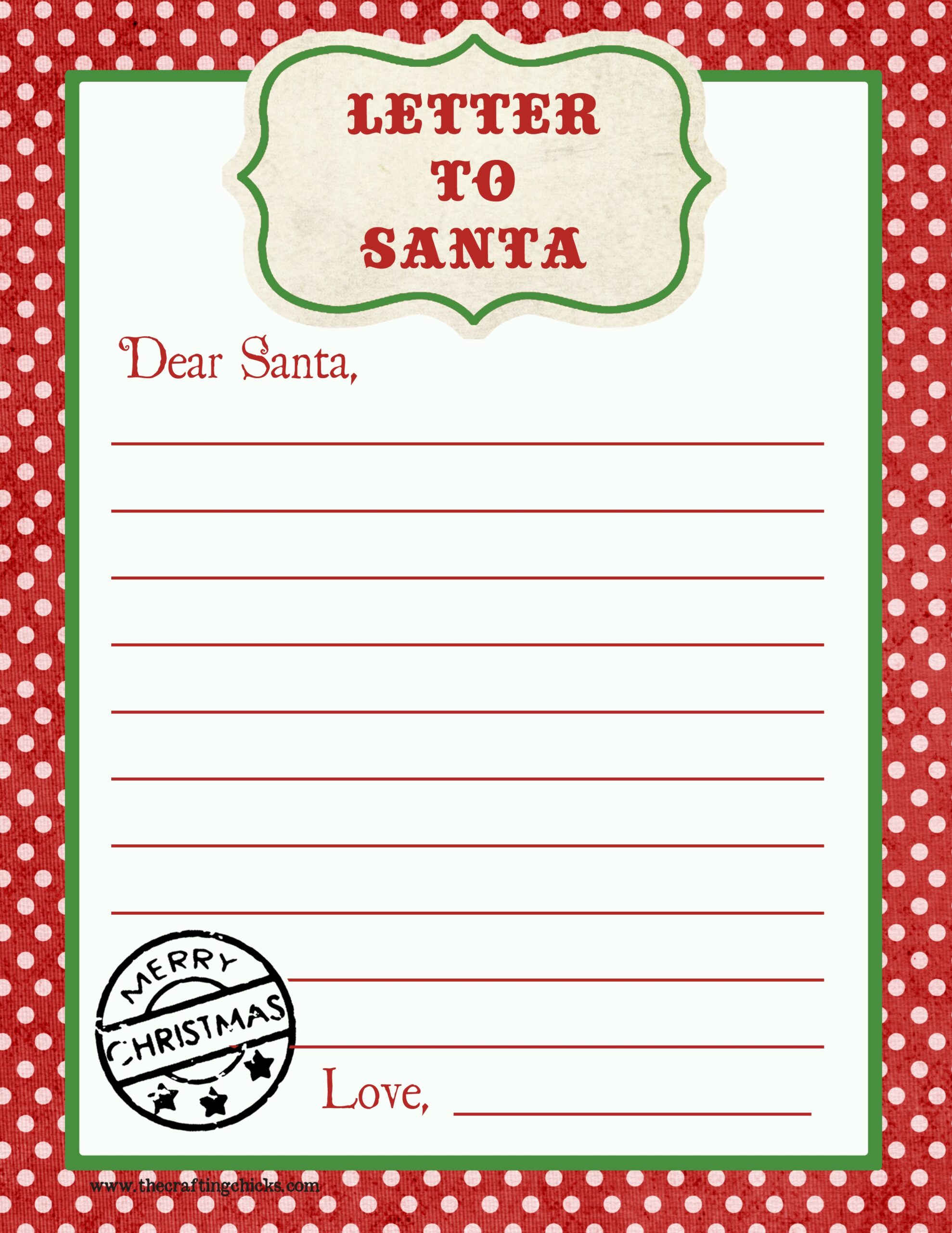 Free Printable Letters To Santa