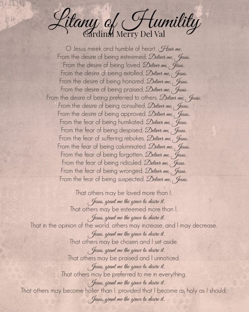 Litany Of Humility Free Printable 