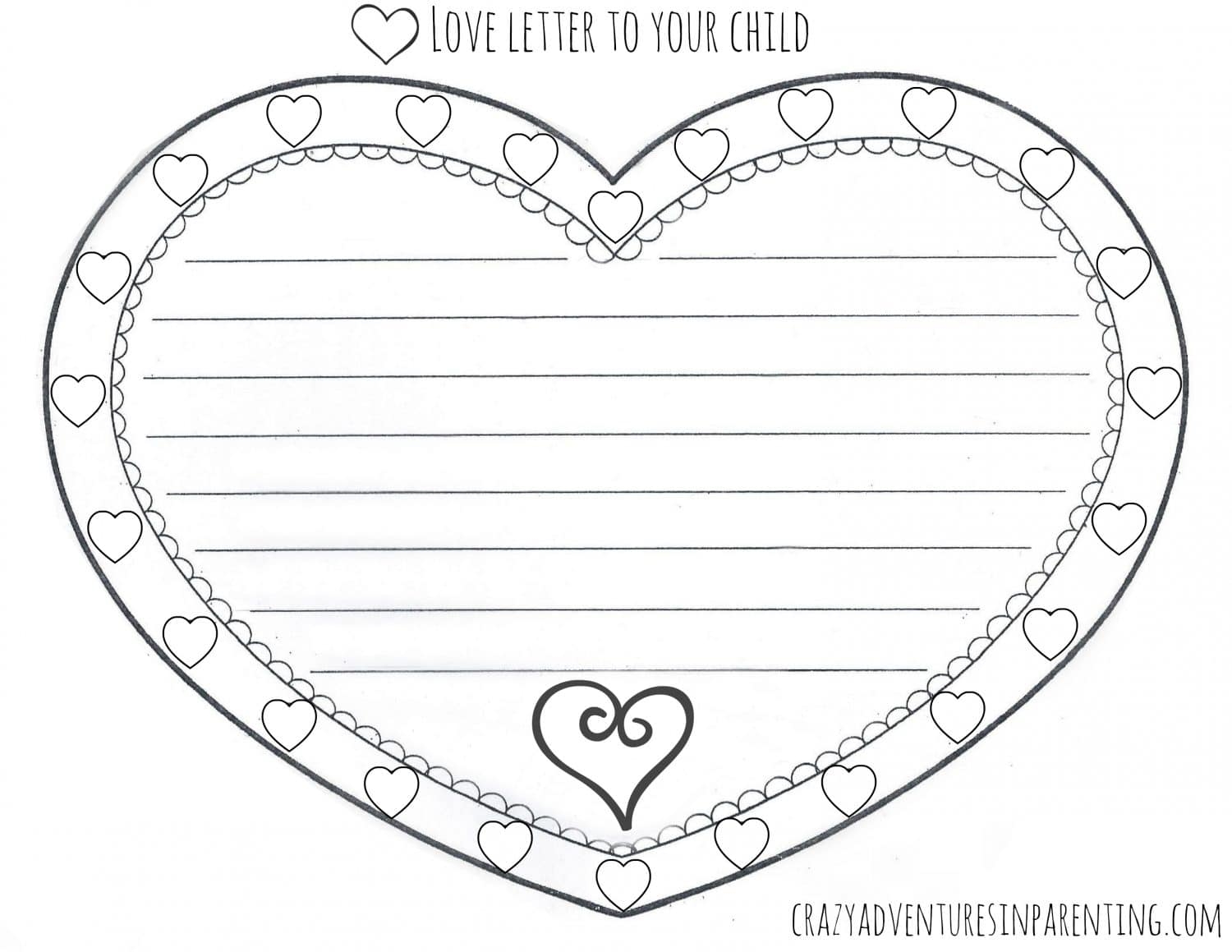 Love Letter To Your Child Valentine s Day Printable