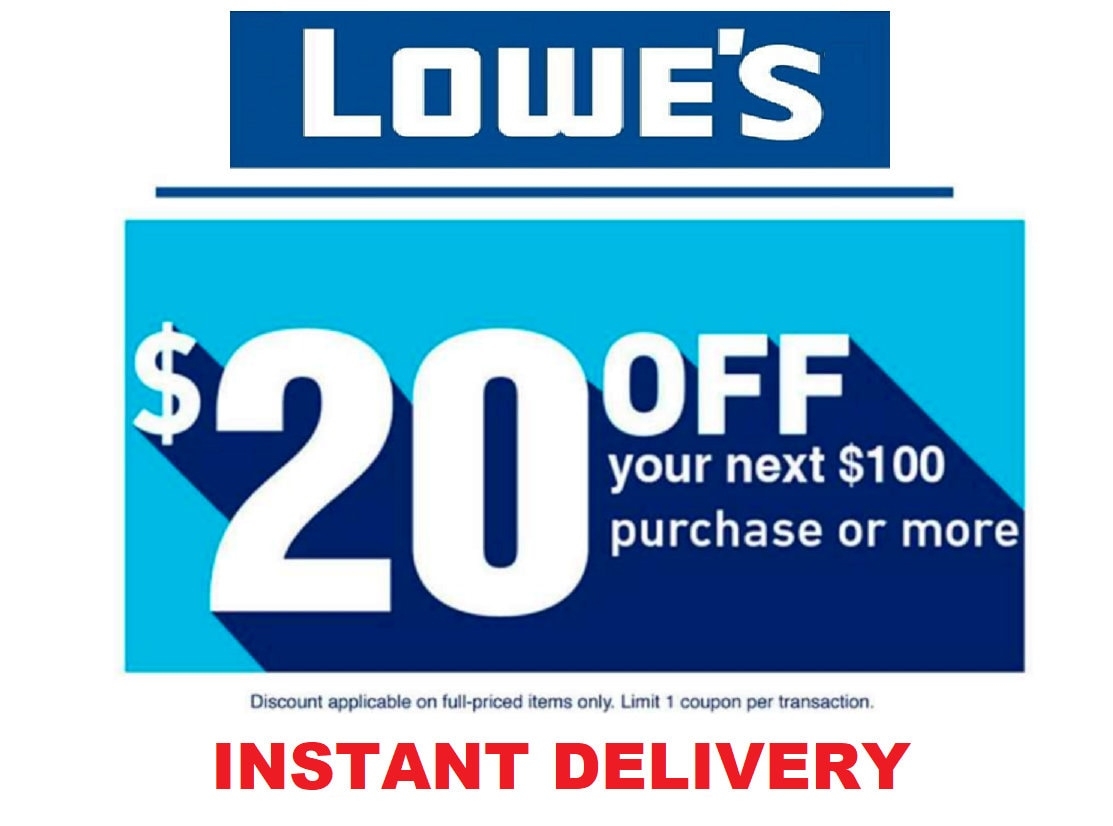 Lowes 20 Off 100 Online Or Instore Coupon Exp 12 7 23 Lowes Coupon Etsy
