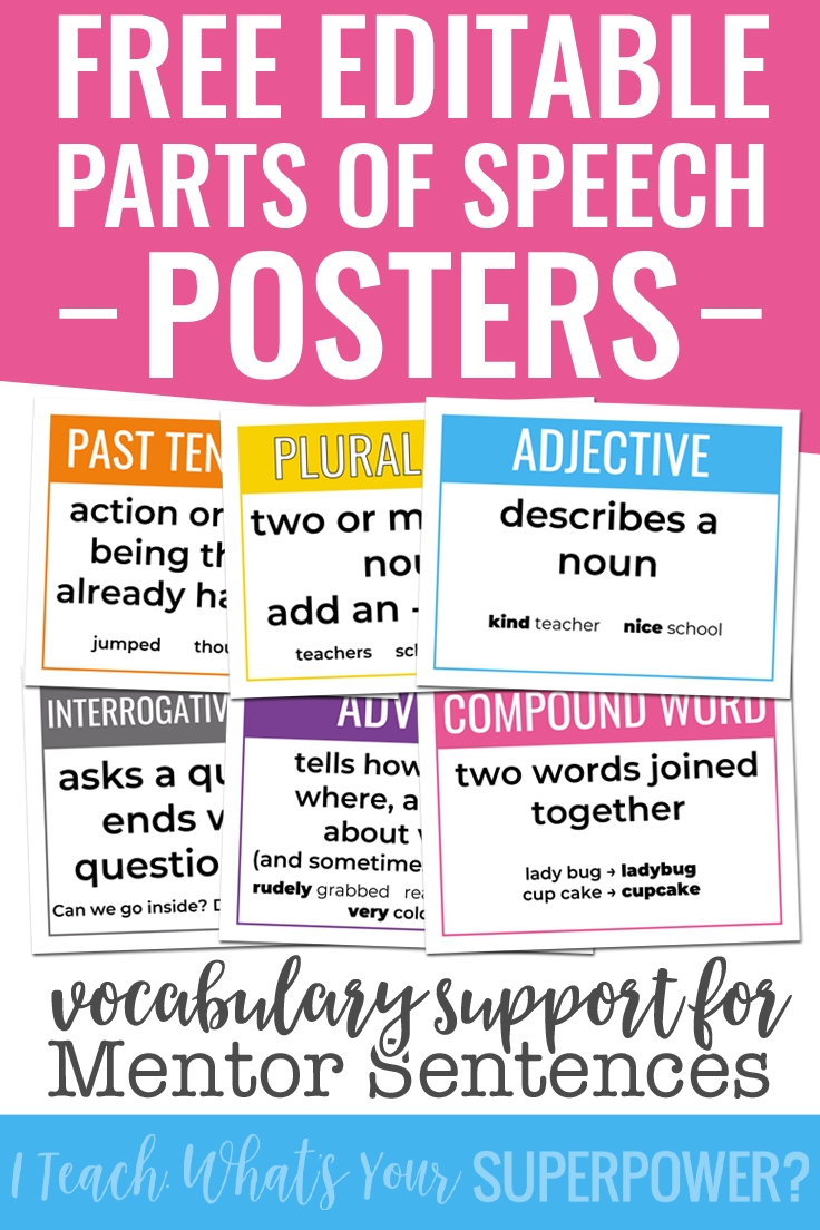 Free Printable Mentor Sentence Posters